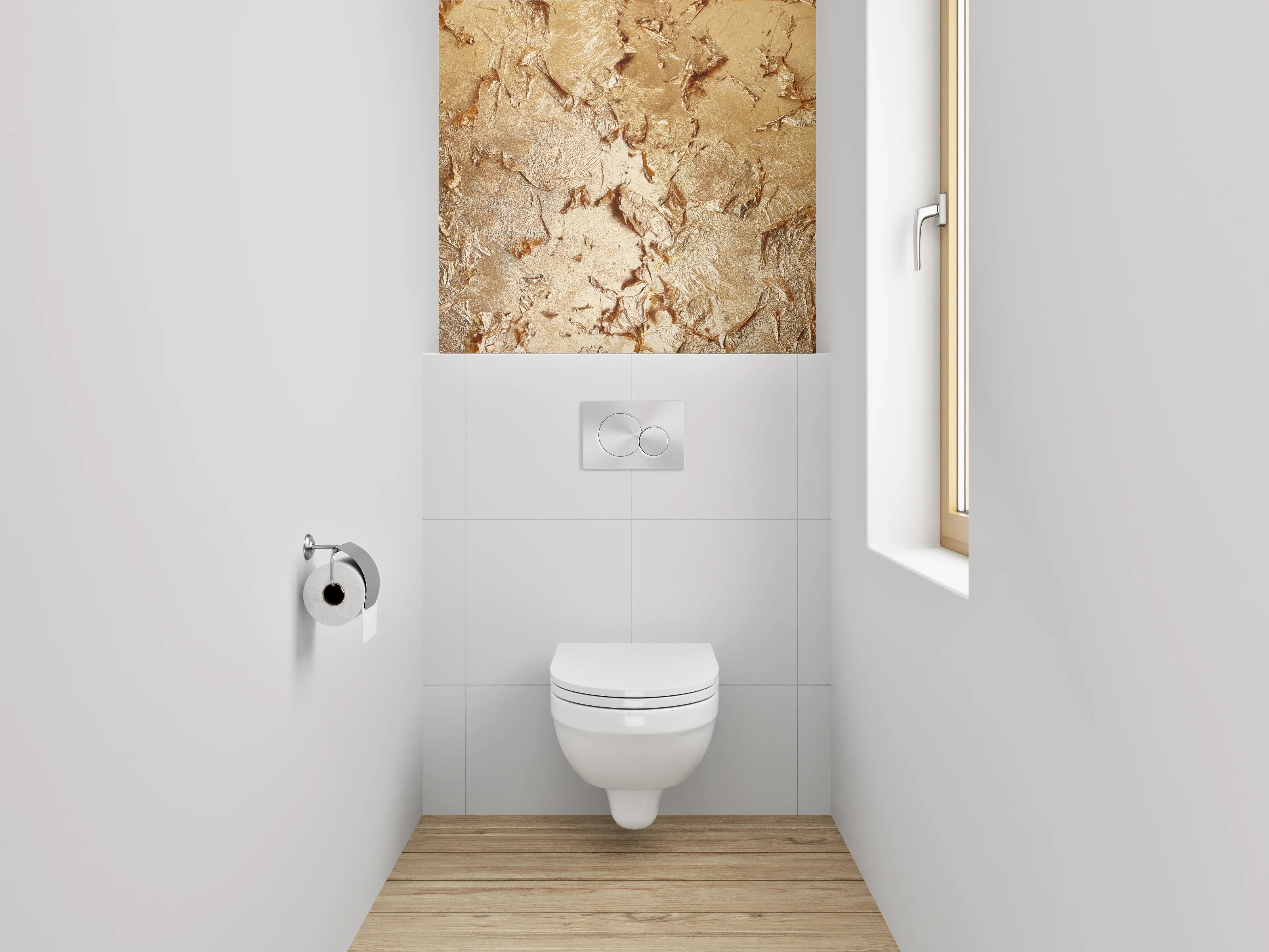 WC-Rückwand - Goldene Strukturierte Oberfläche Abstrakt