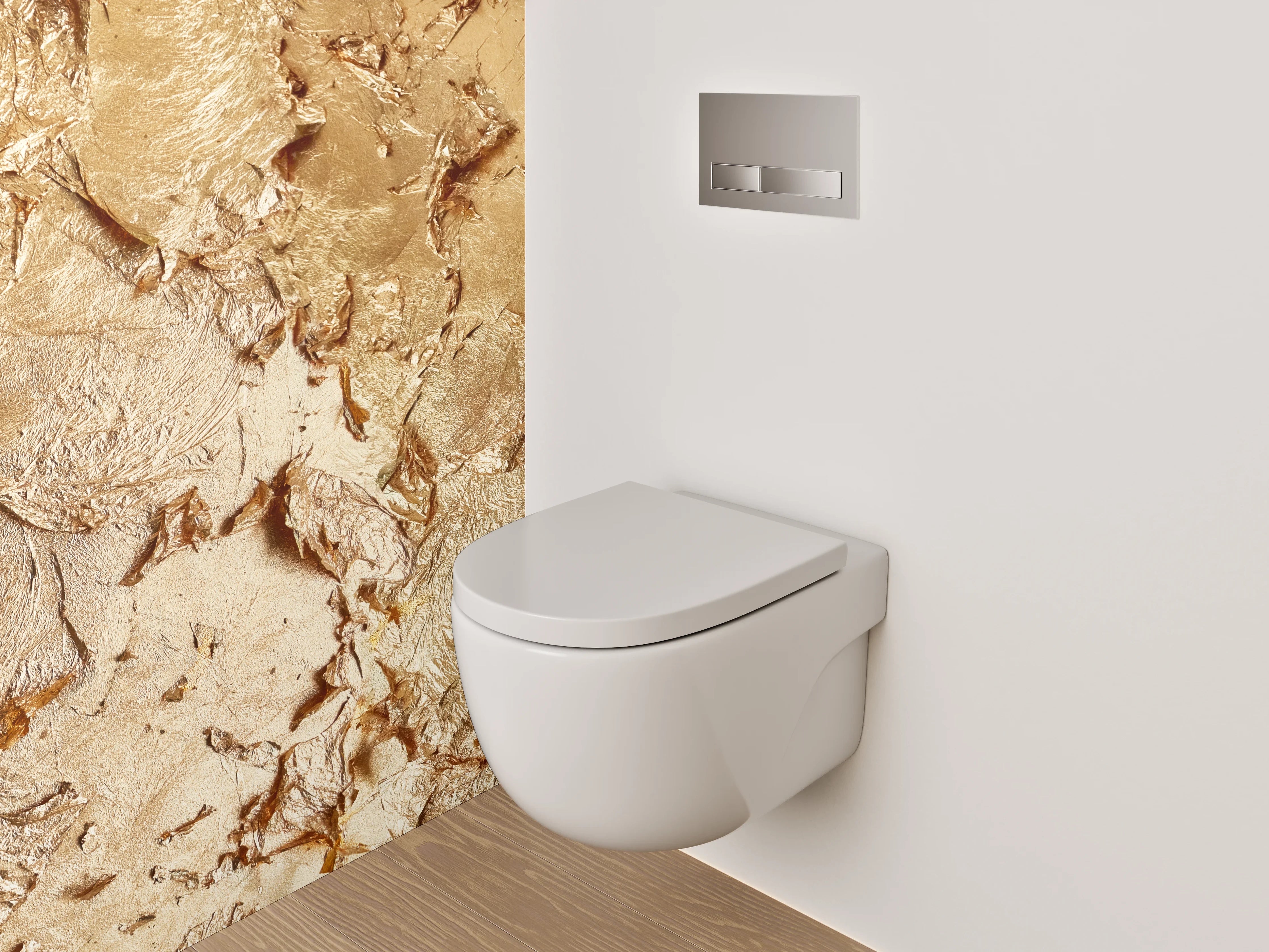 WC-Rückwand - Goldene Strukturierte Oberfläche Abstrakt