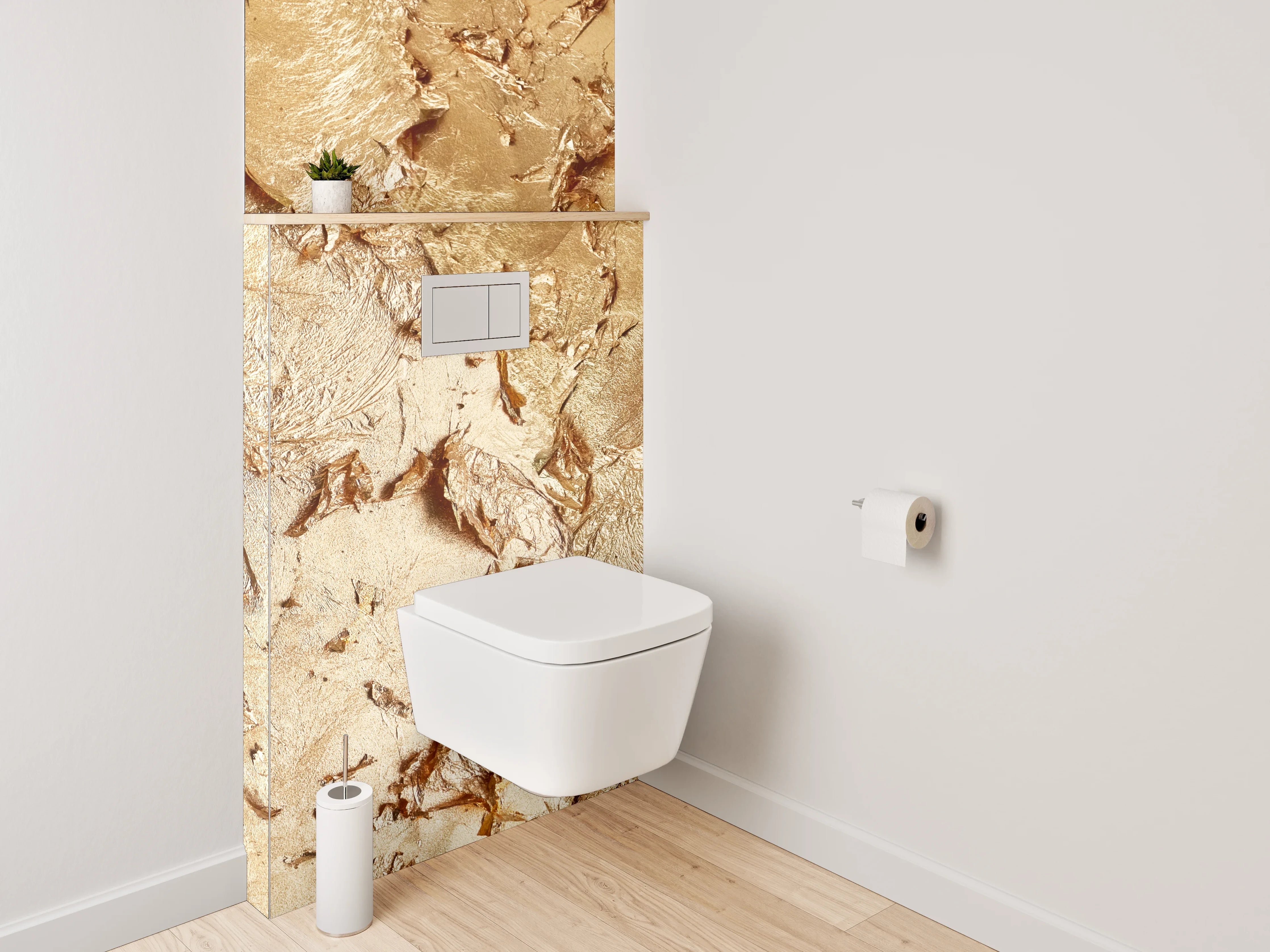 WC-Rückwand - Goldene Strukturierte Oberfläche Abstrakt