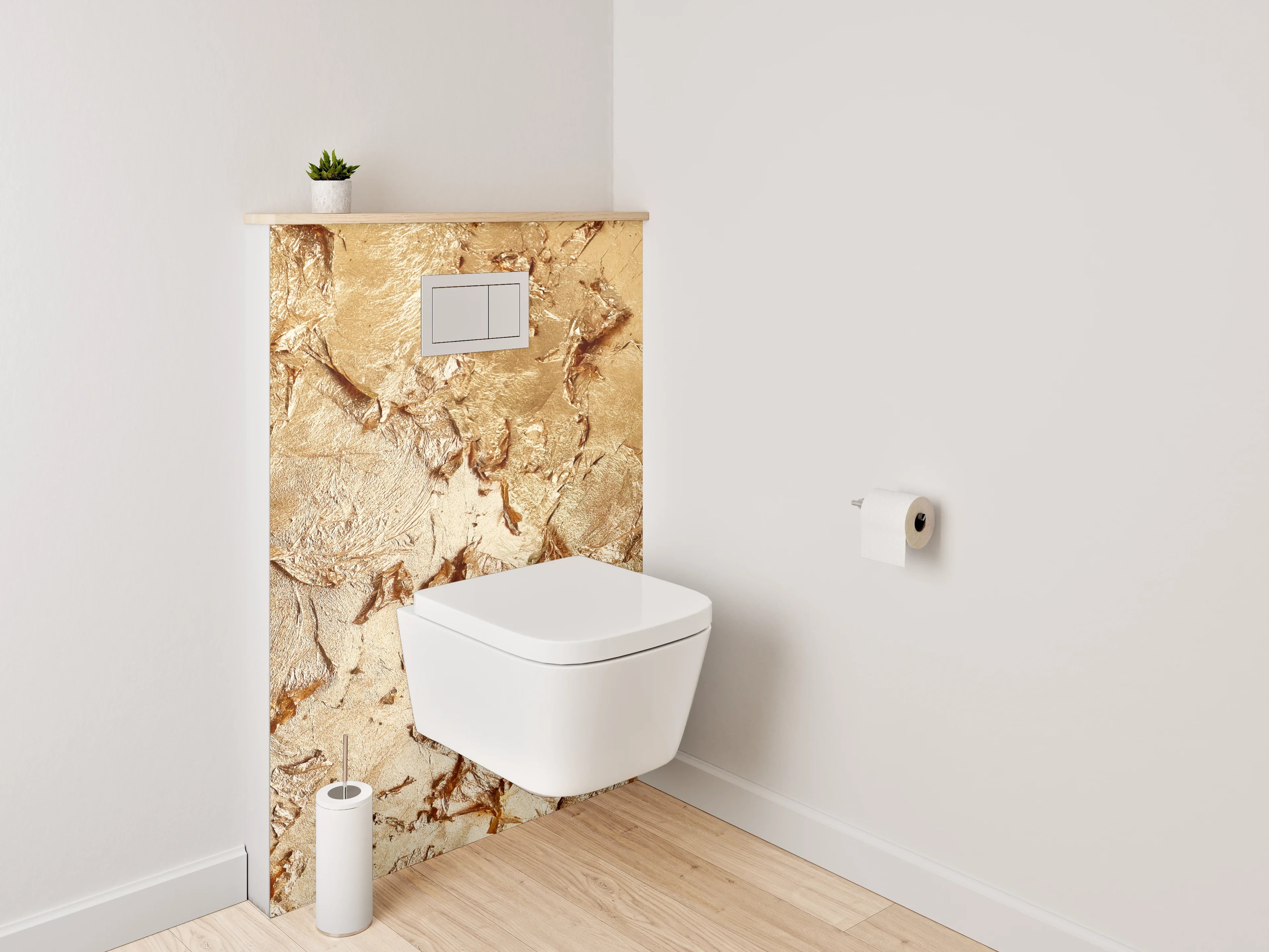 WC-Rückwand - Goldene Strukturierte Oberfläche Abstrakt