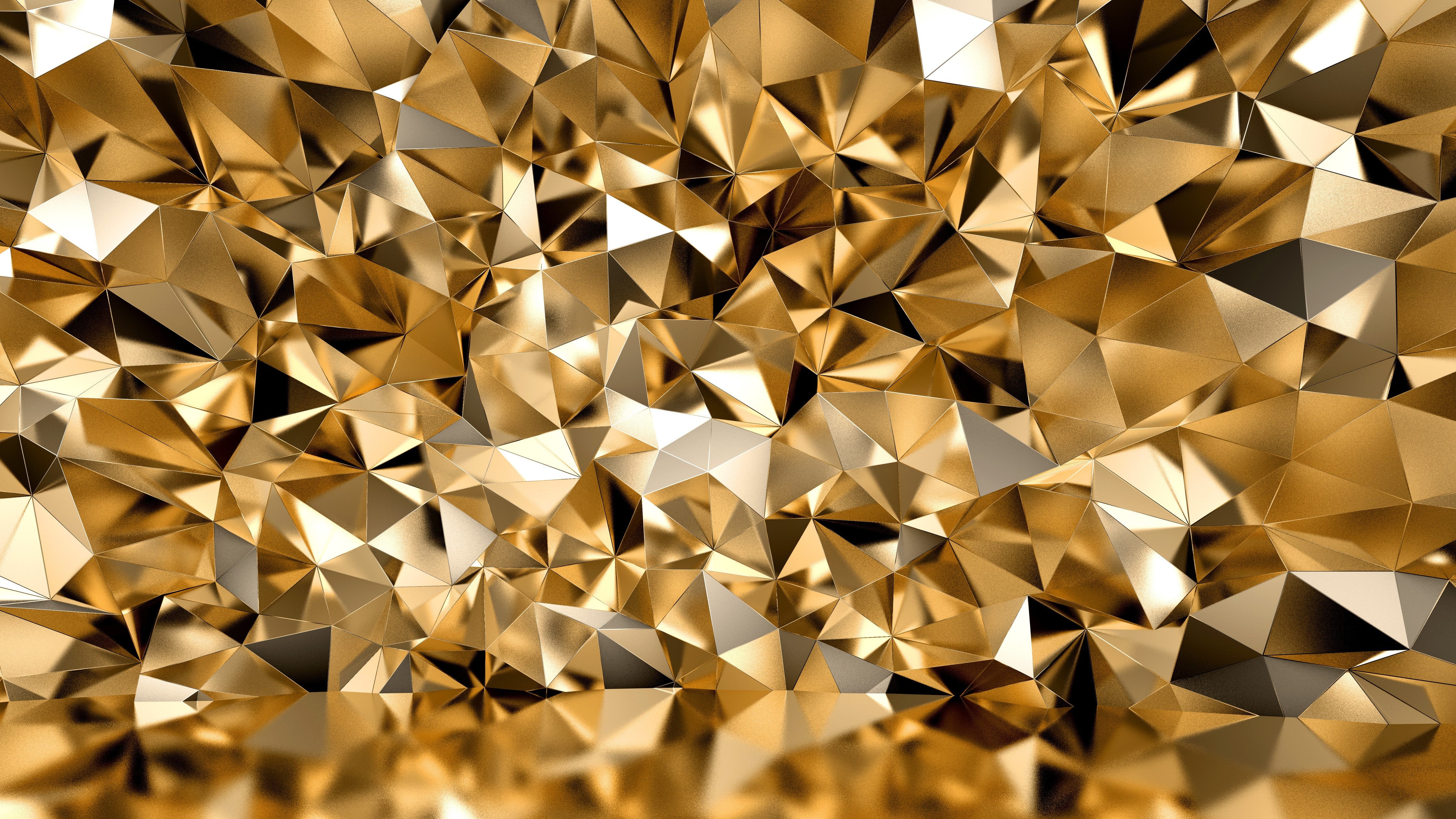 WC-Rückwand-Goldene abstrakte Polygonstruktur