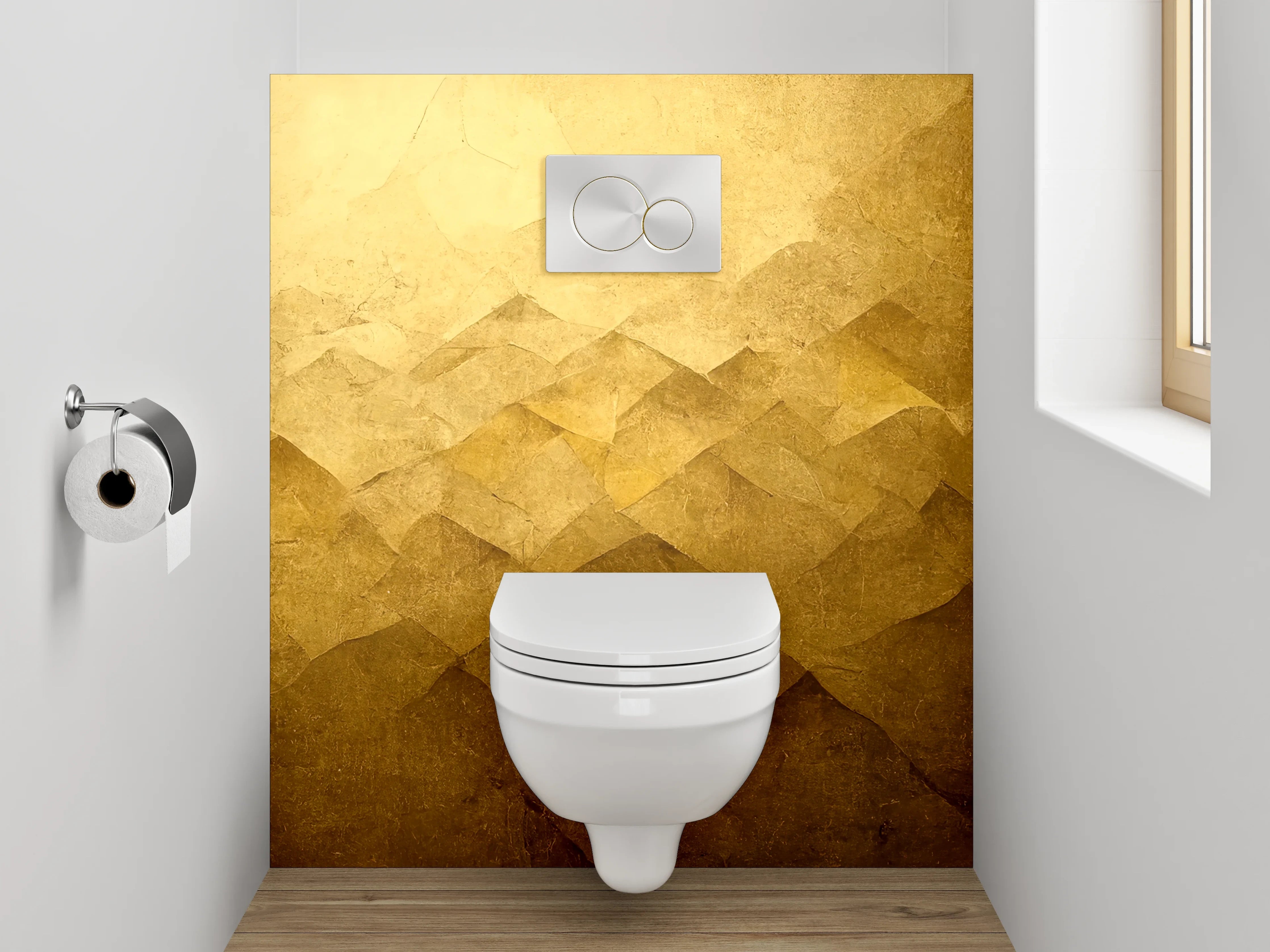 WC-Rückwand - Goldene abstrakte Textur Wandbild