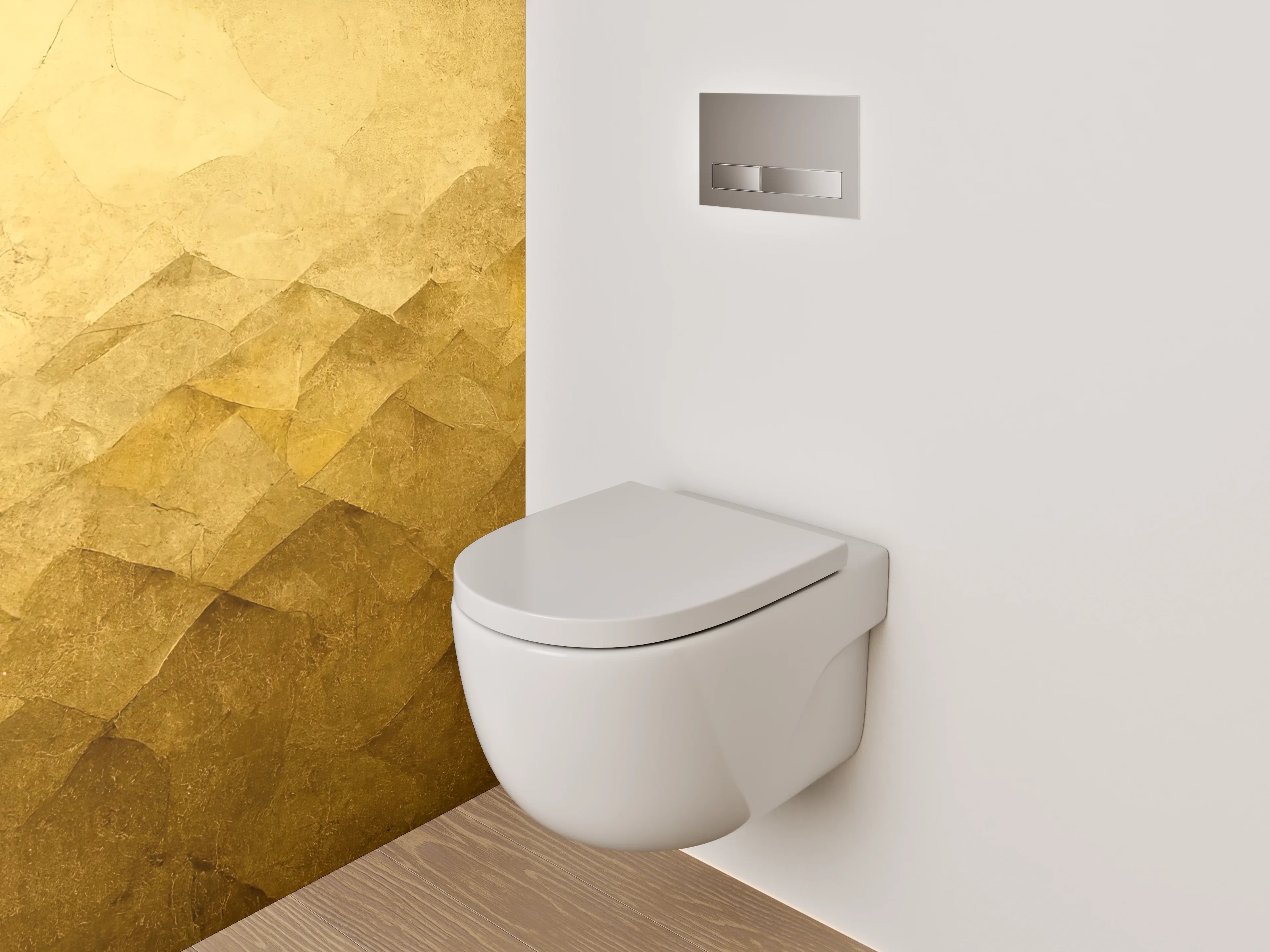 WC-Rückwand - Goldene abstrakte Textur Wandbild