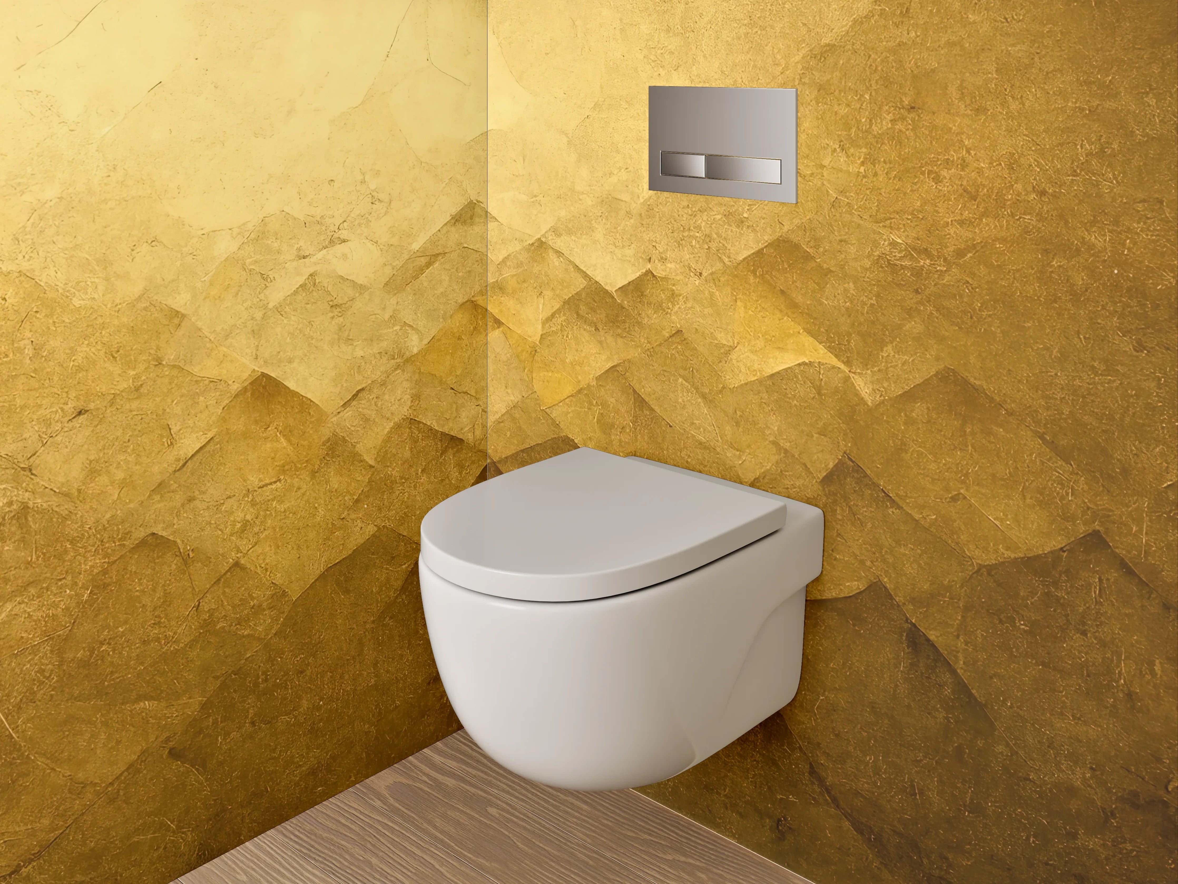 WC-Rückwand - Goldene abstrakte Textur Wandbild