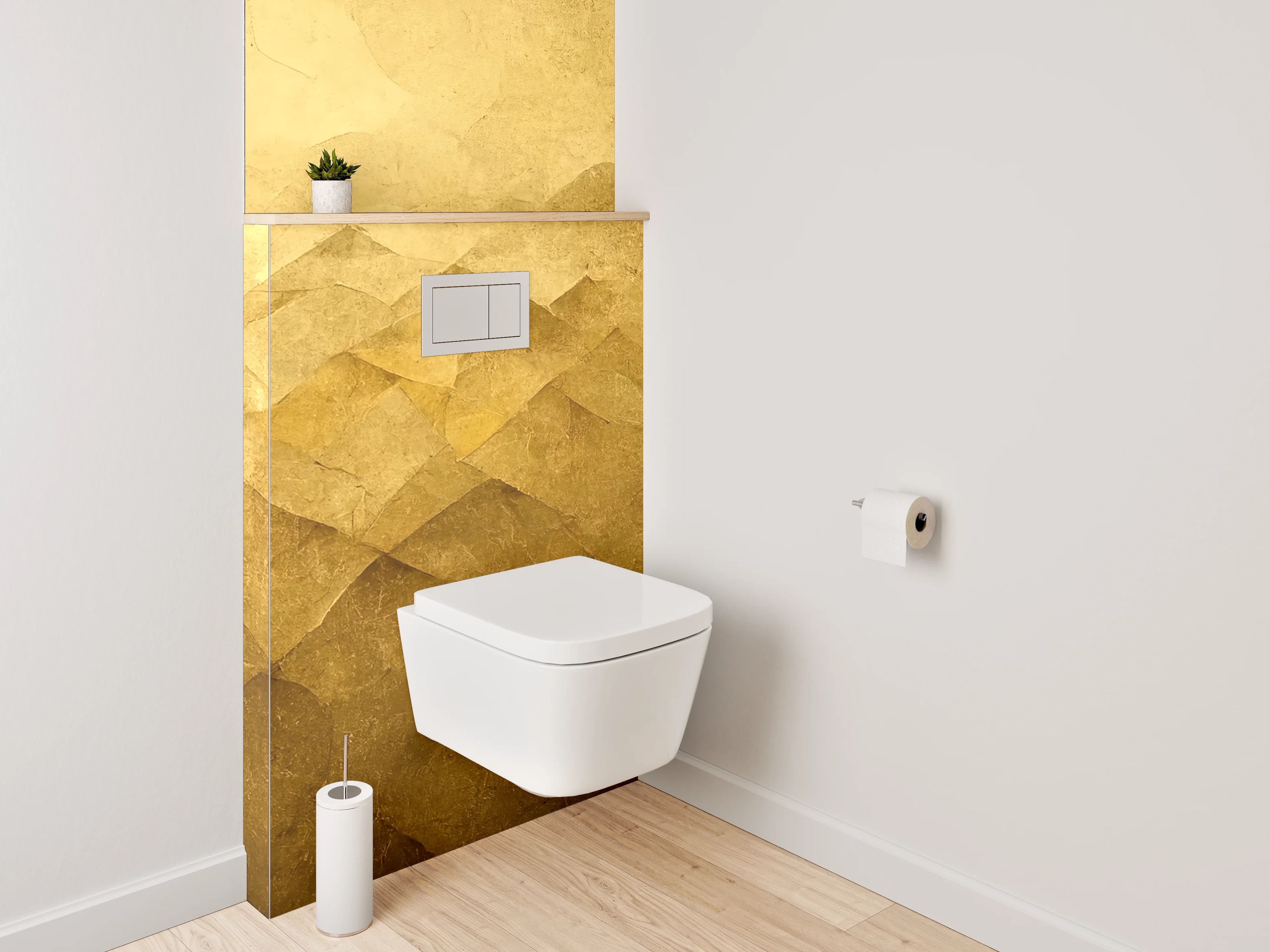 WC-Rückwand - Goldene abstrakte Textur Wandbild