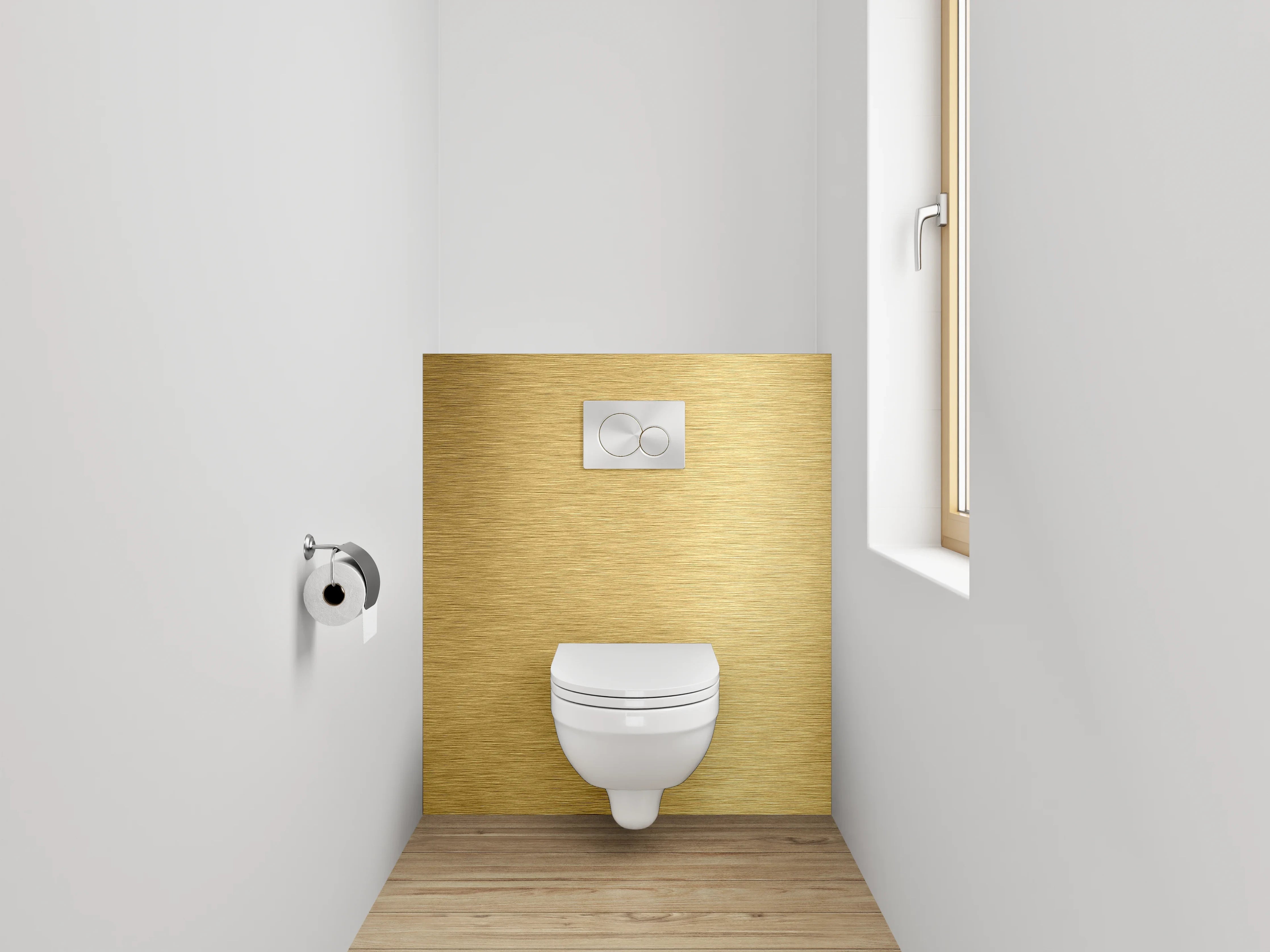 WC-Rückwand - Goldene gebürstete Metalloptik