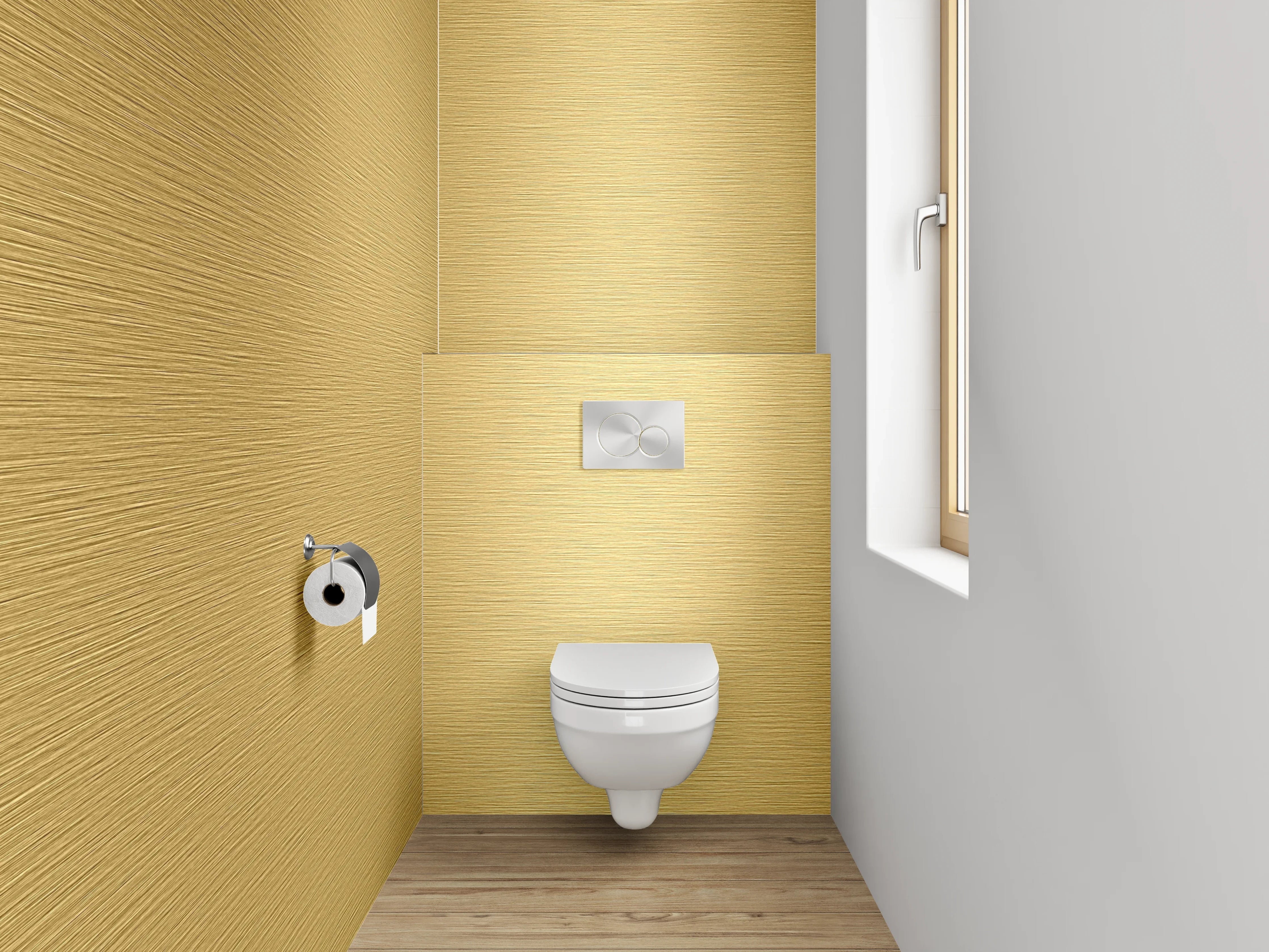 WC-Rückwand - Goldene gebürstete Metalloptik