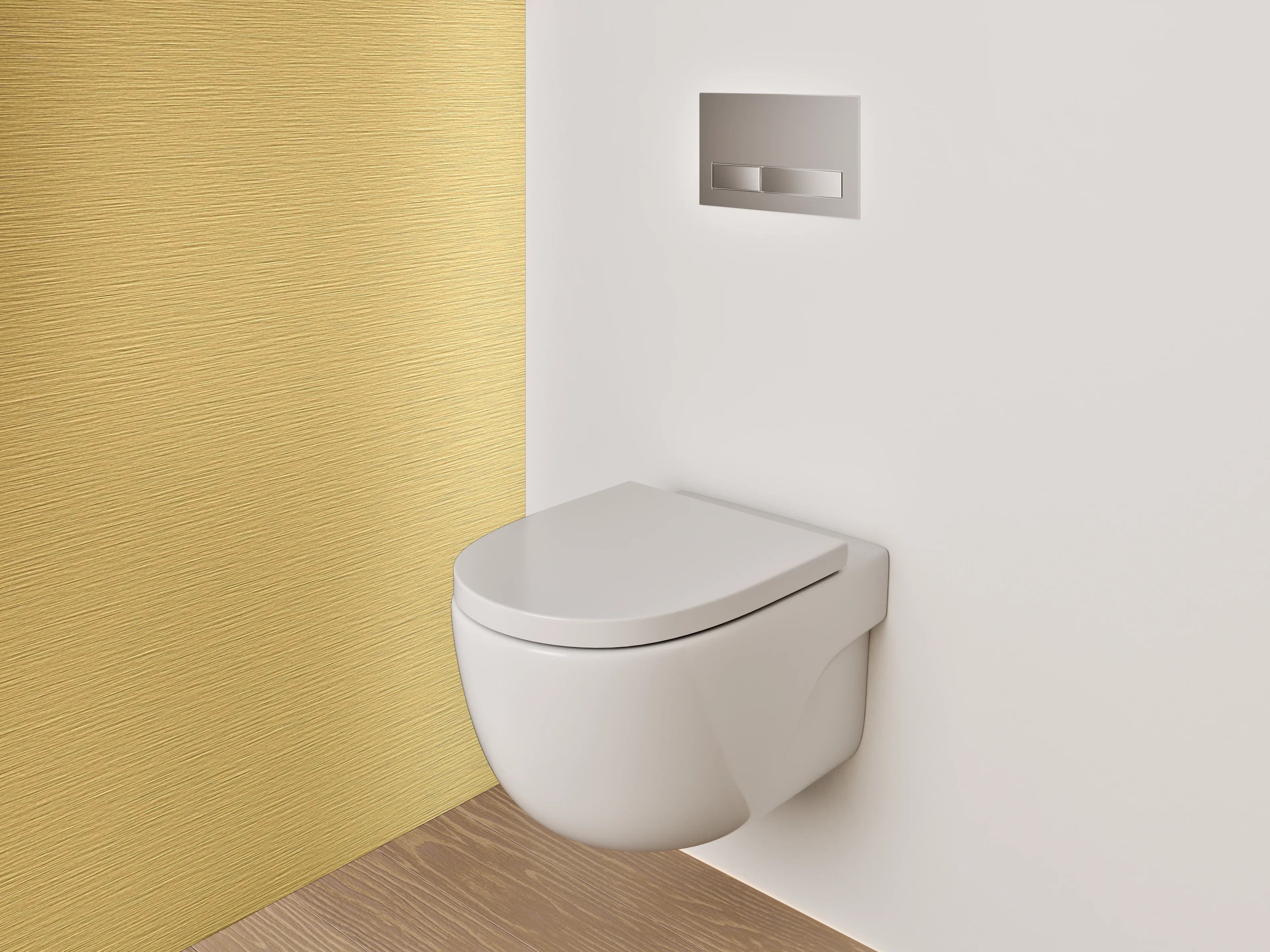 WC-Rückwand - Goldene gebürstete Metalloptik