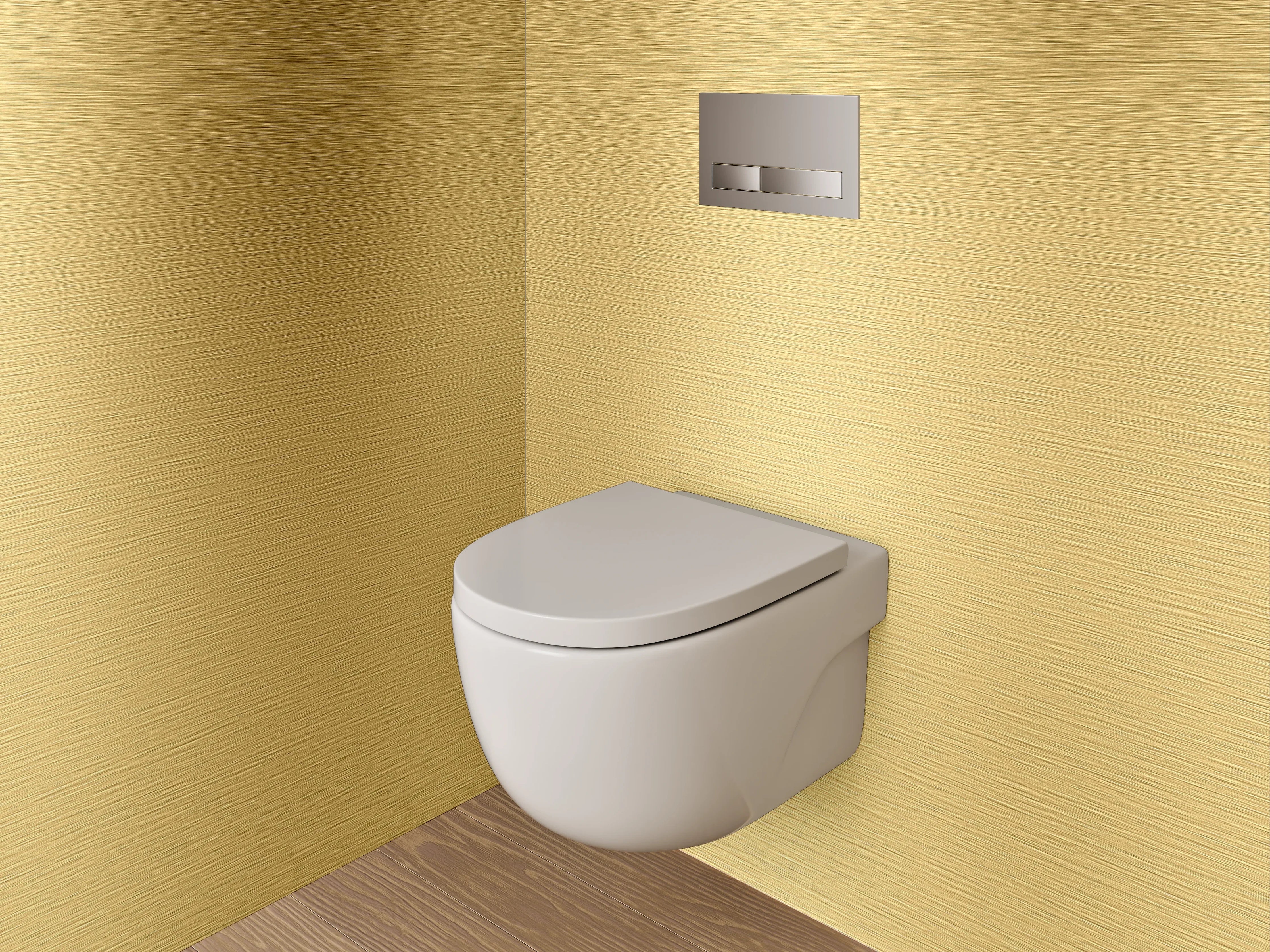 WC-Rückwand - Goldene gebürstete Metalloptik