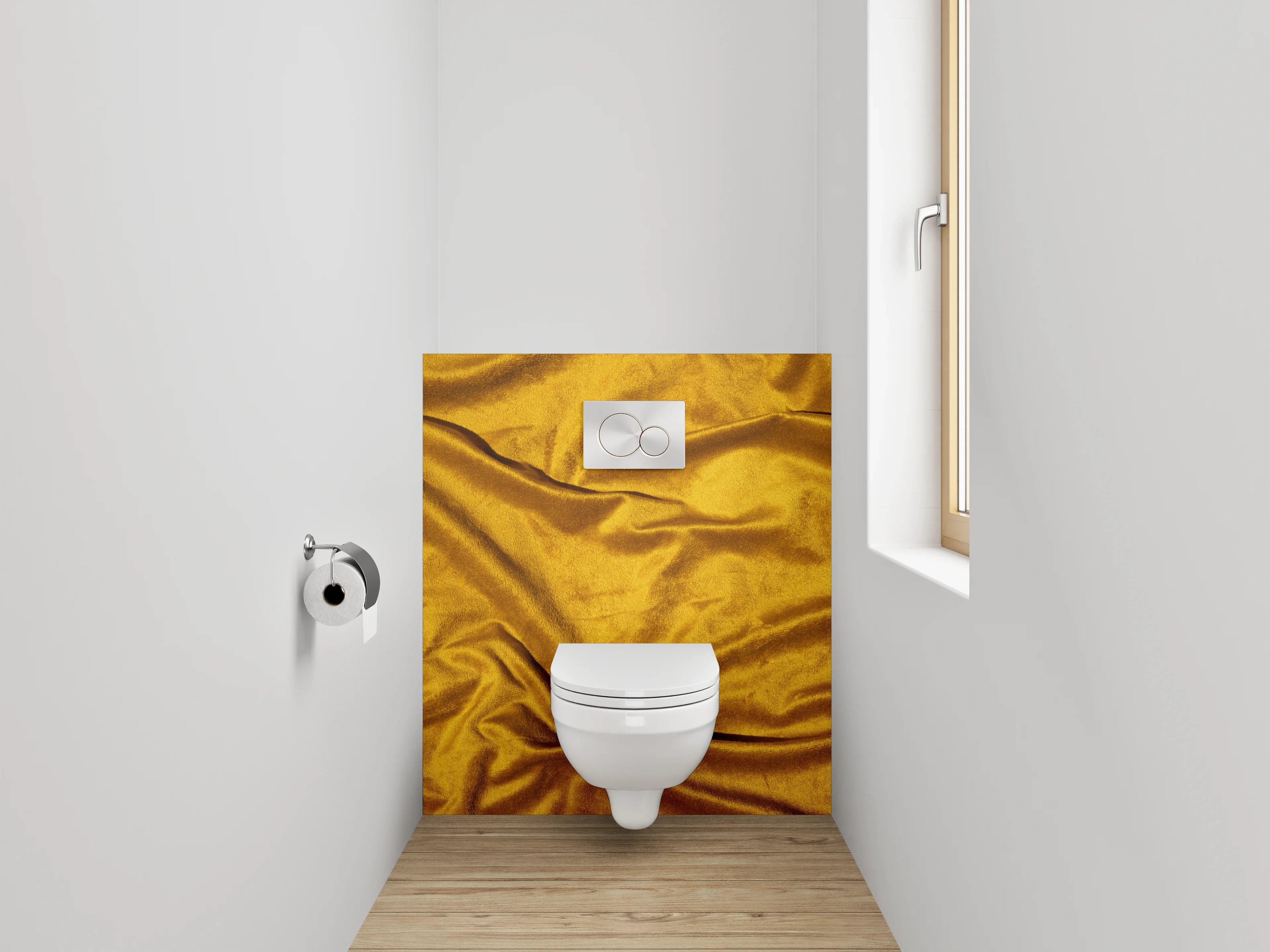 WC-Rückwand - Goldener Samt Stoff Textur Dekor