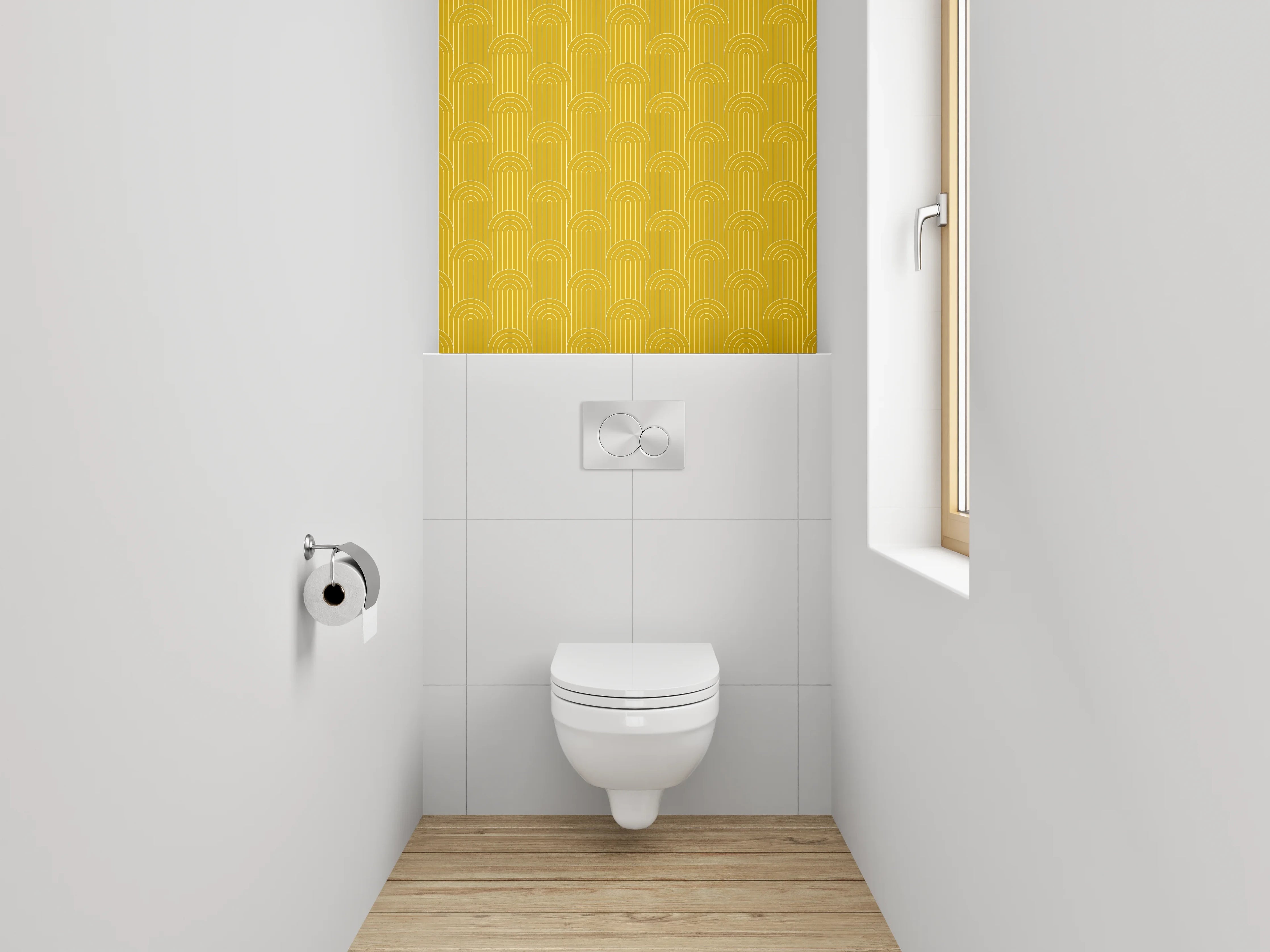 WC-Rückwand - Goldenes Art Deco Muster Tapete