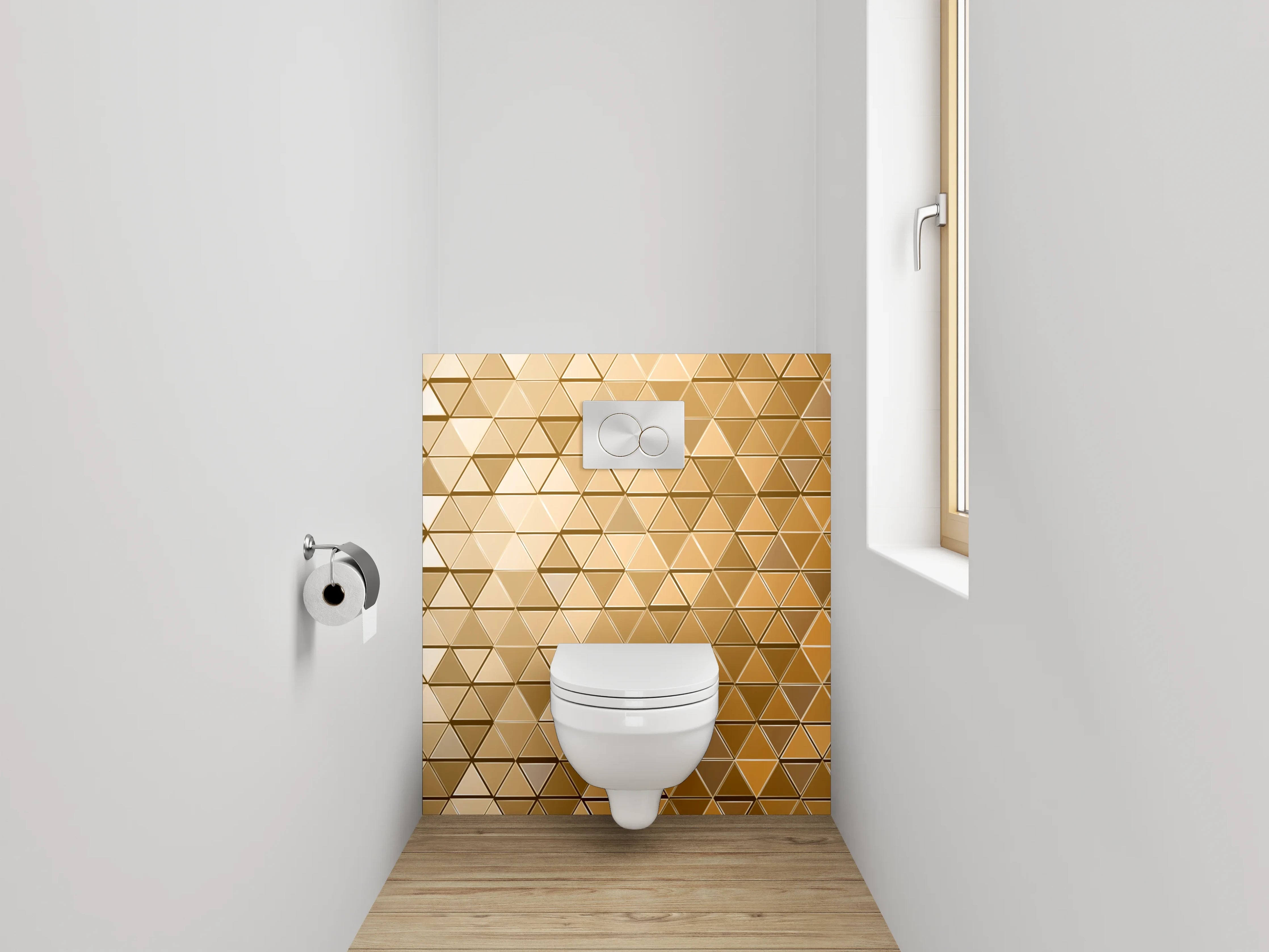 WC-Rückwand - Goldenes Dreieck-Mosaik Muster