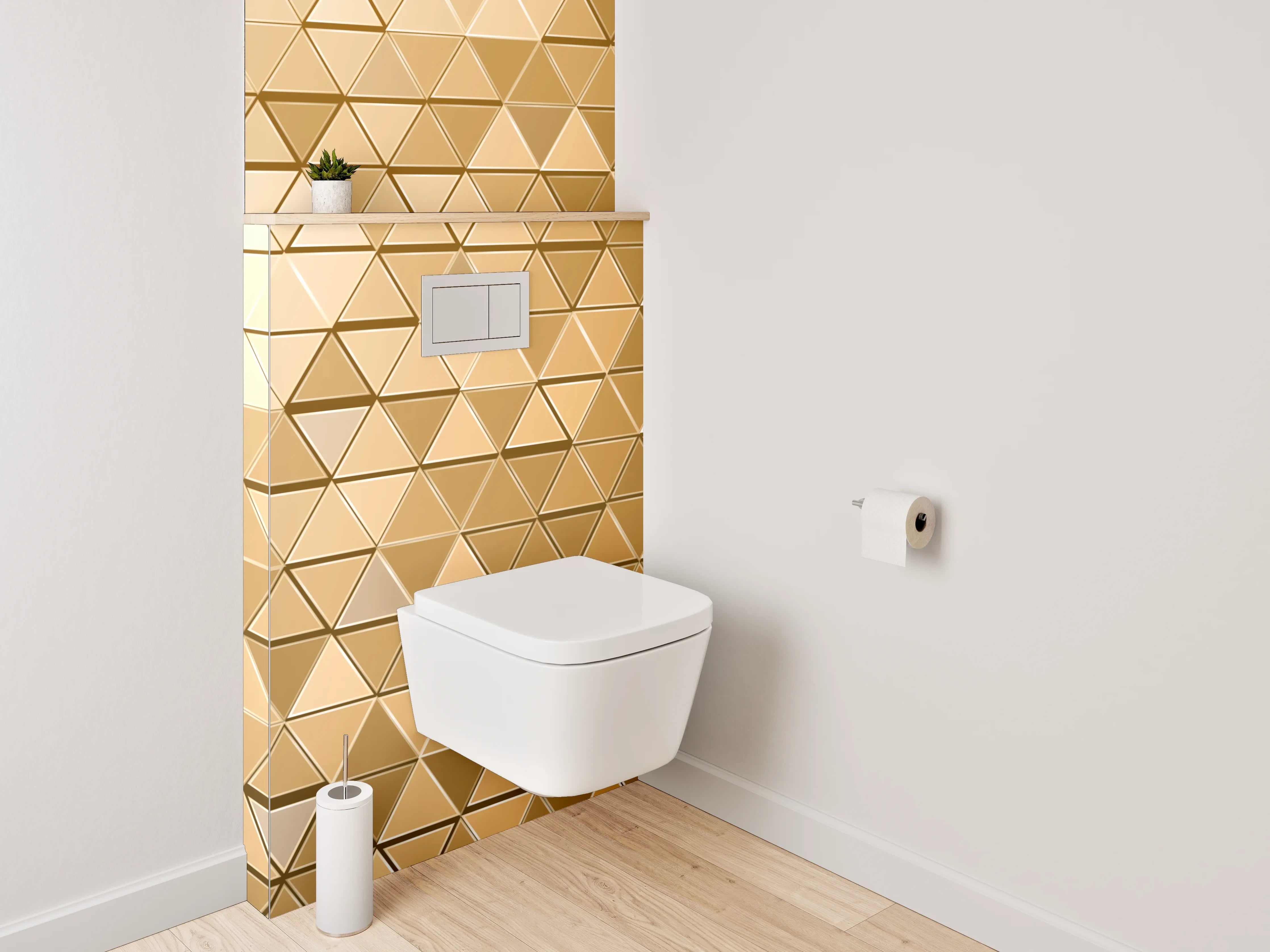 WC-Rückwand - Goldenes Dreieck-Mosaik Muster