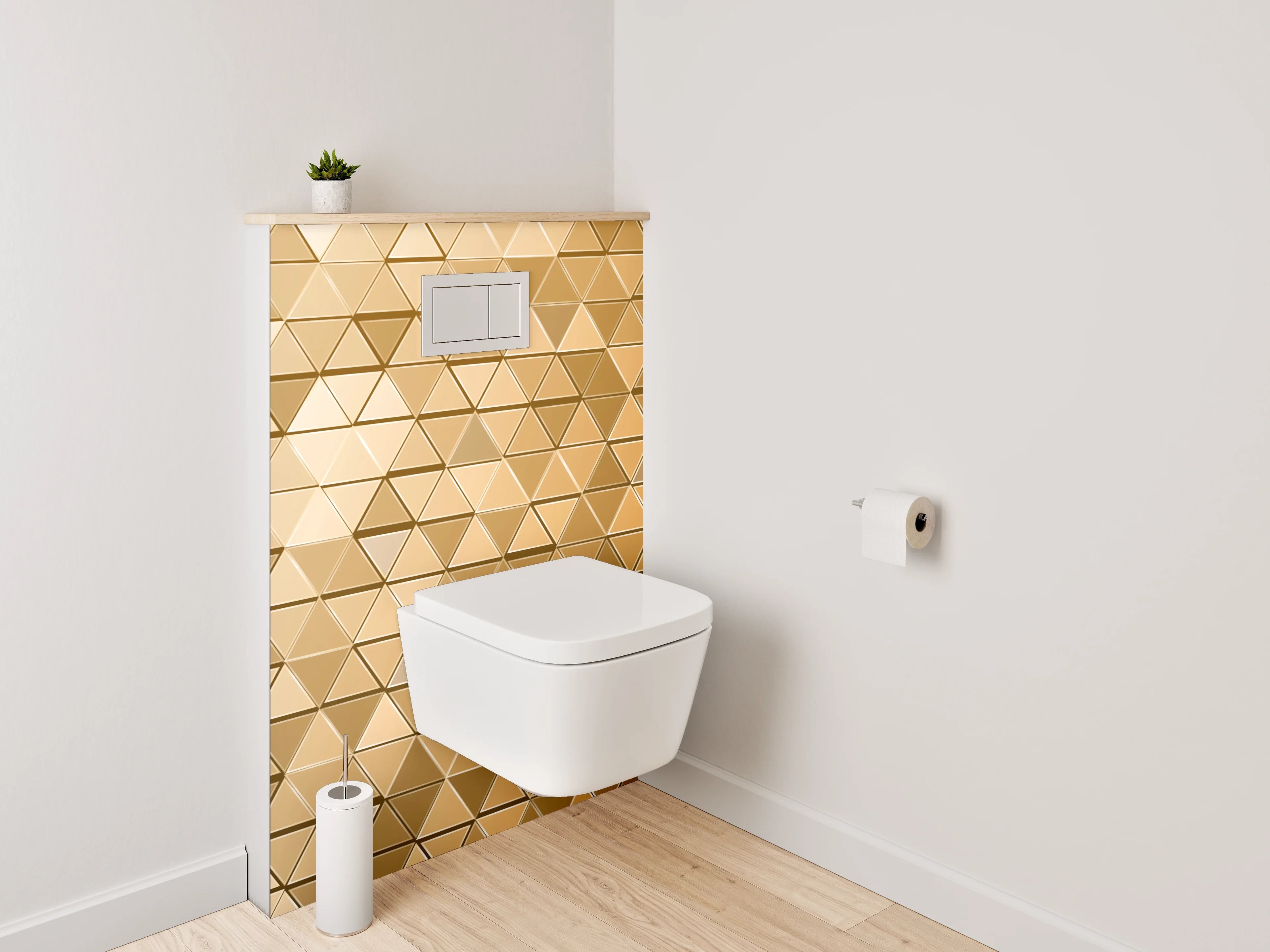 WC-Rückwand - Goldenes Dreieck-Mosaik Muster