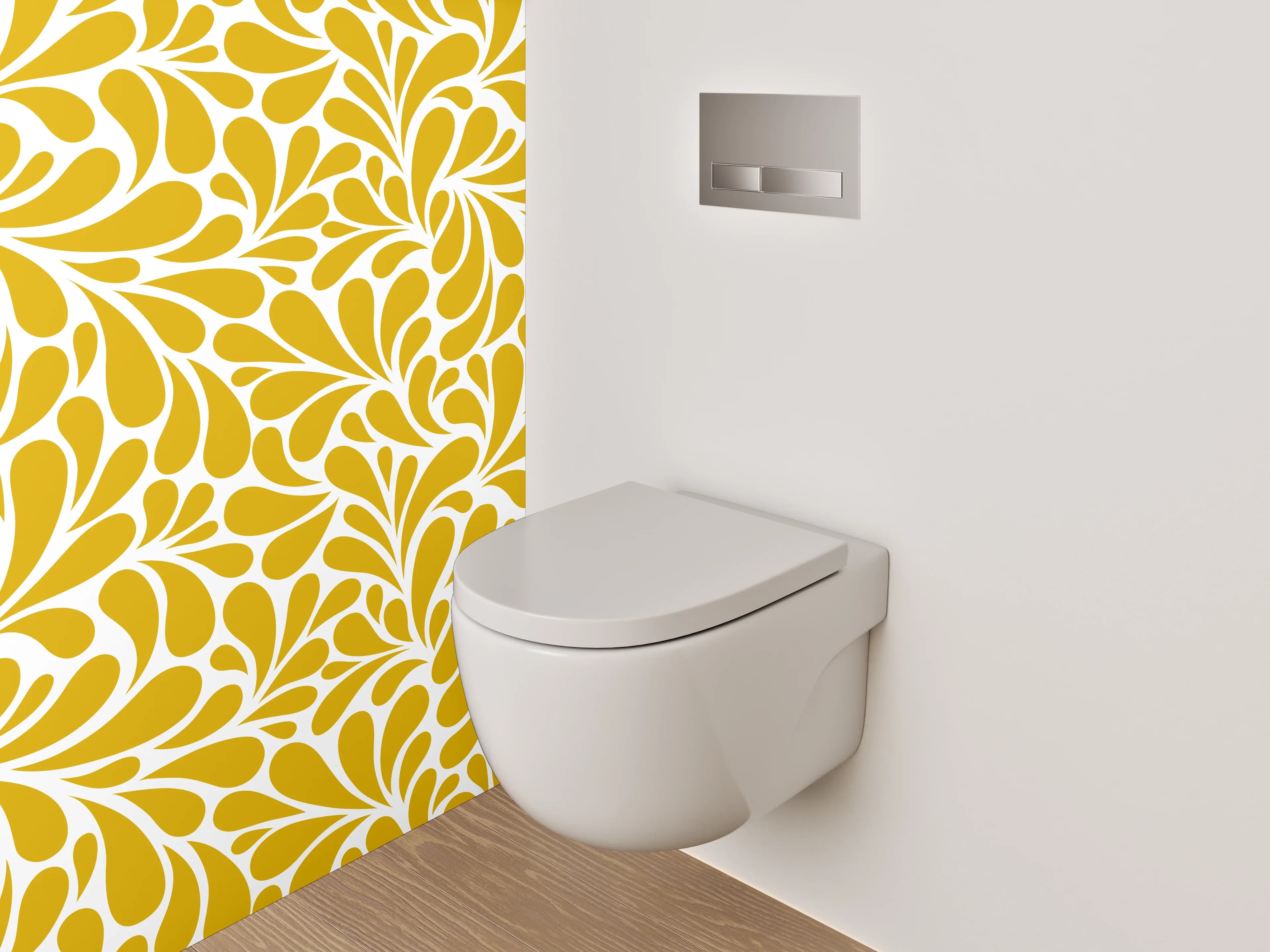 WC-Rückwand - Goldenes Retro-Muster Wallpaper
