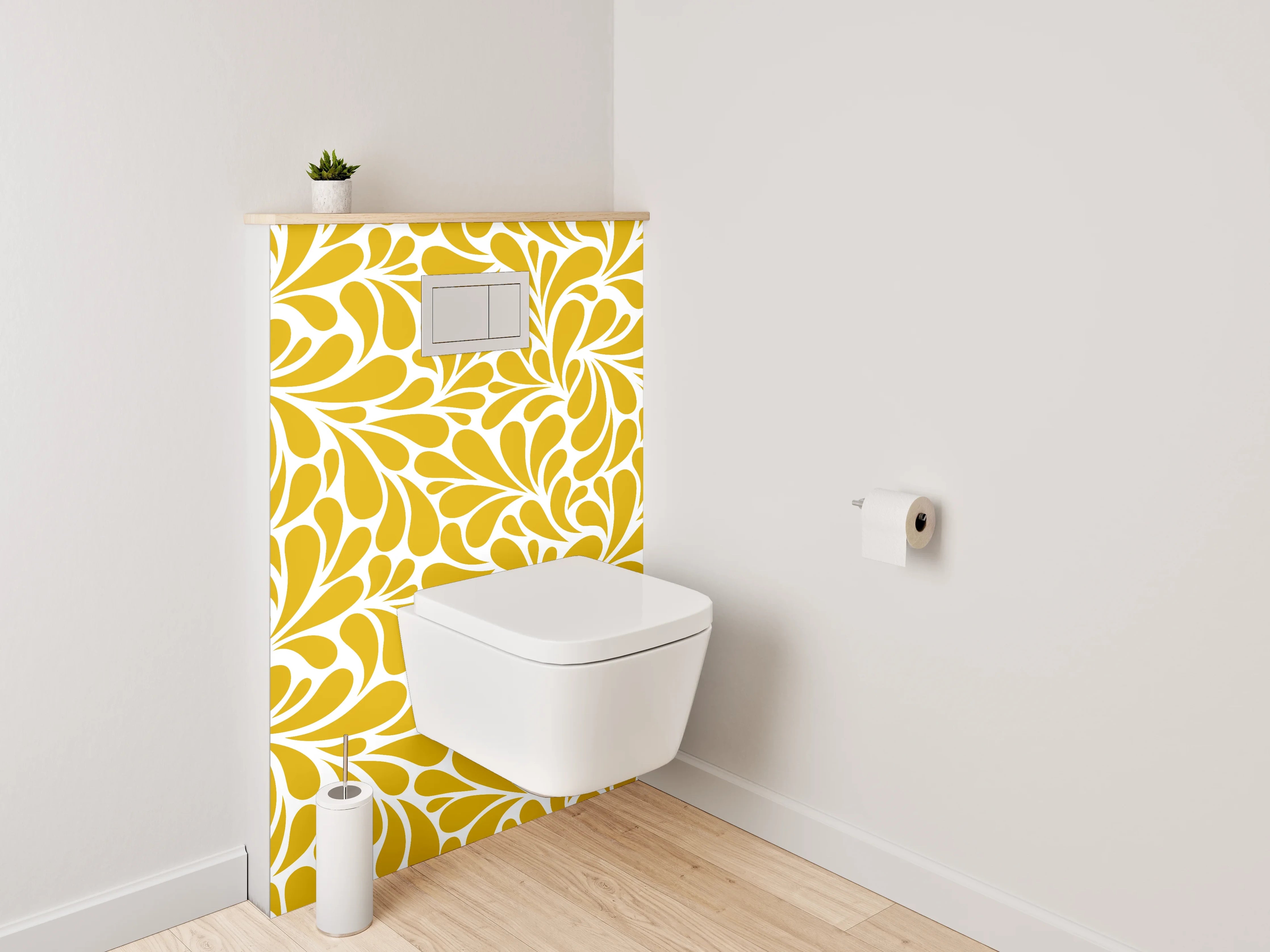 WC-Rückwand - Goldenes Retro-Muster Wallpaper