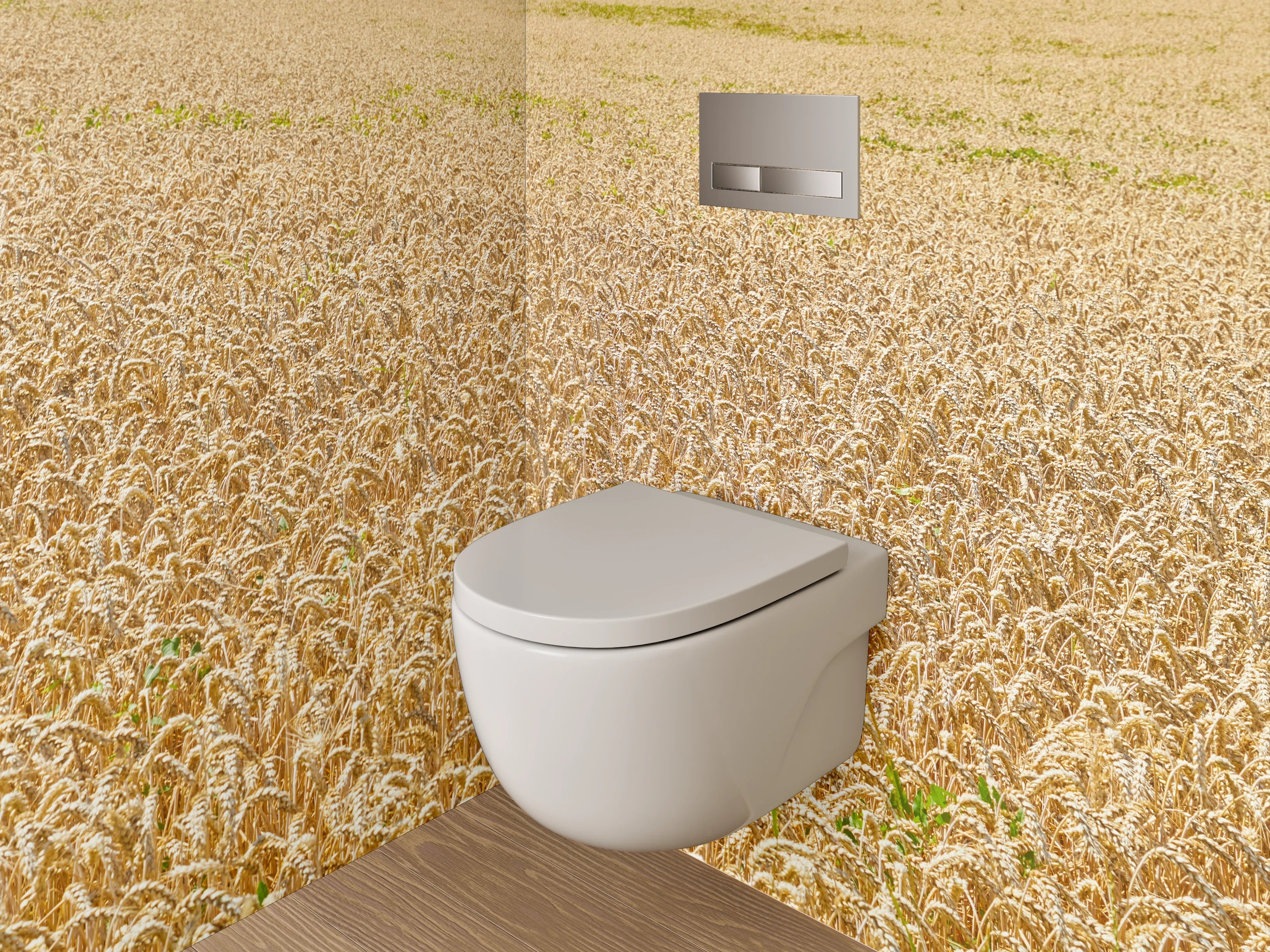 WC-Rückwand - Goldenes Weizenfeld Panorama