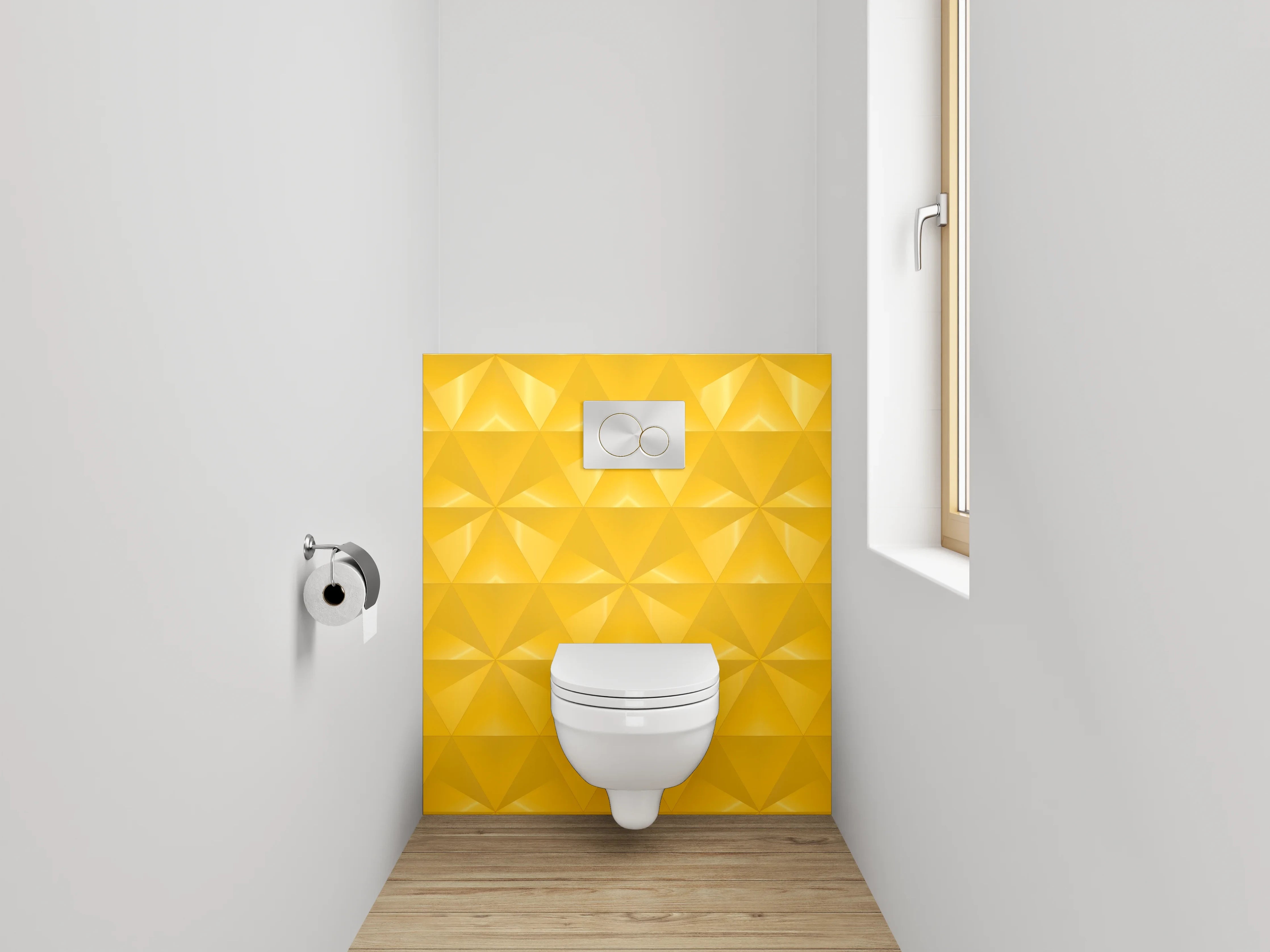 WC-Rückwand - Goldenes geometrisches Muster modern