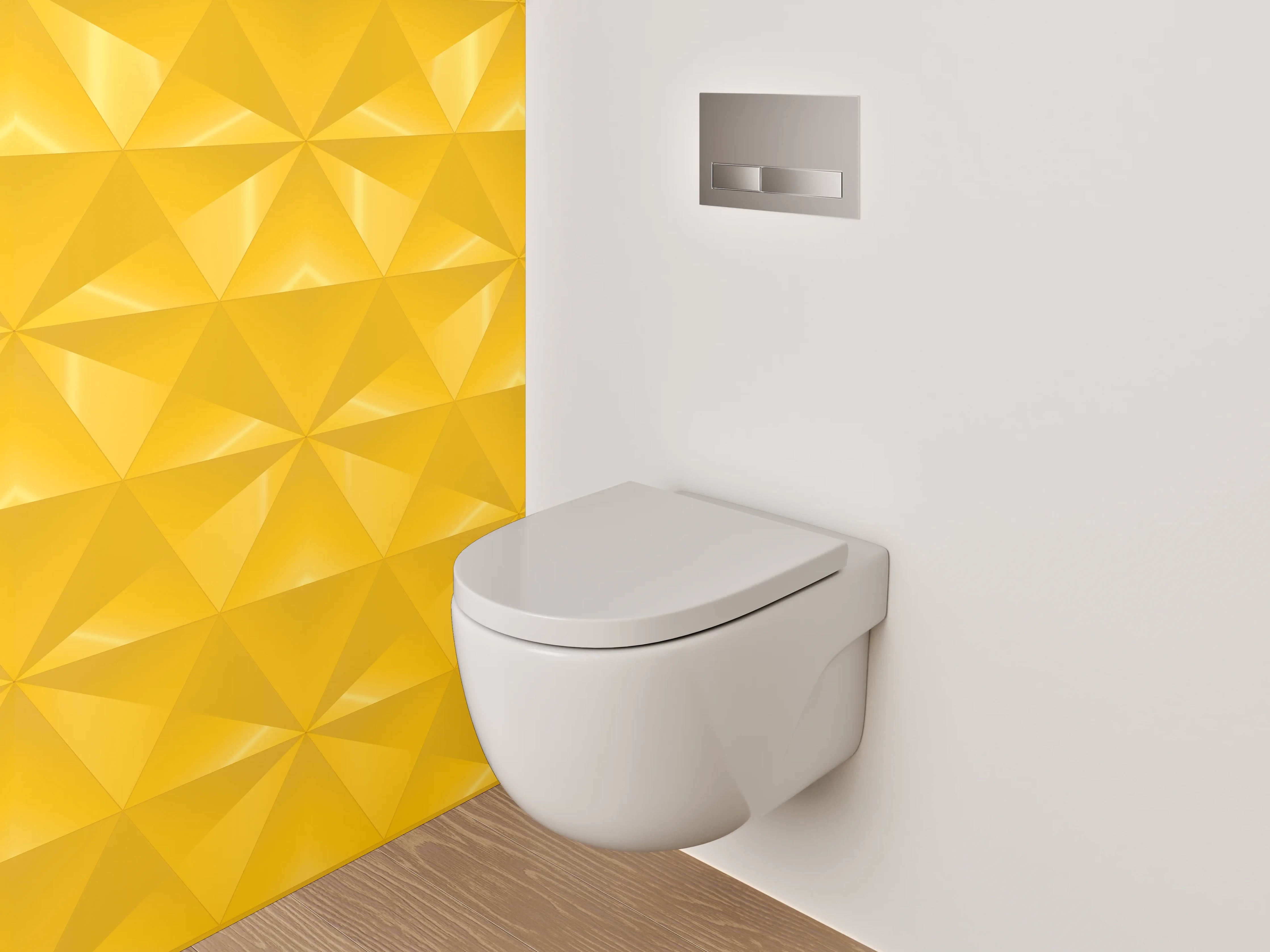 WC-Rückwand - Goldenes geometrisches Muster modern