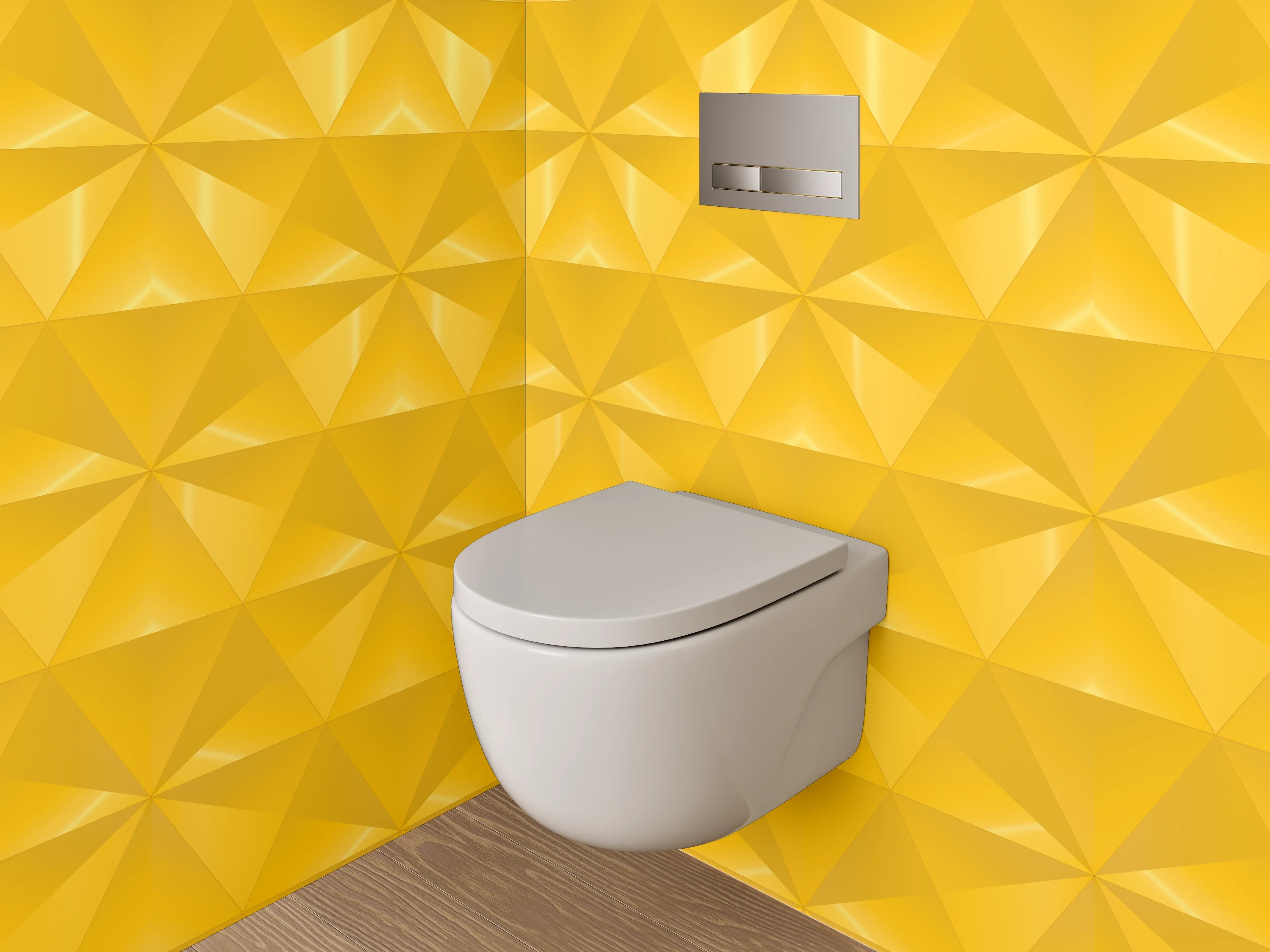 WC-Rückwand - Goldenes geometrisches Muster modern