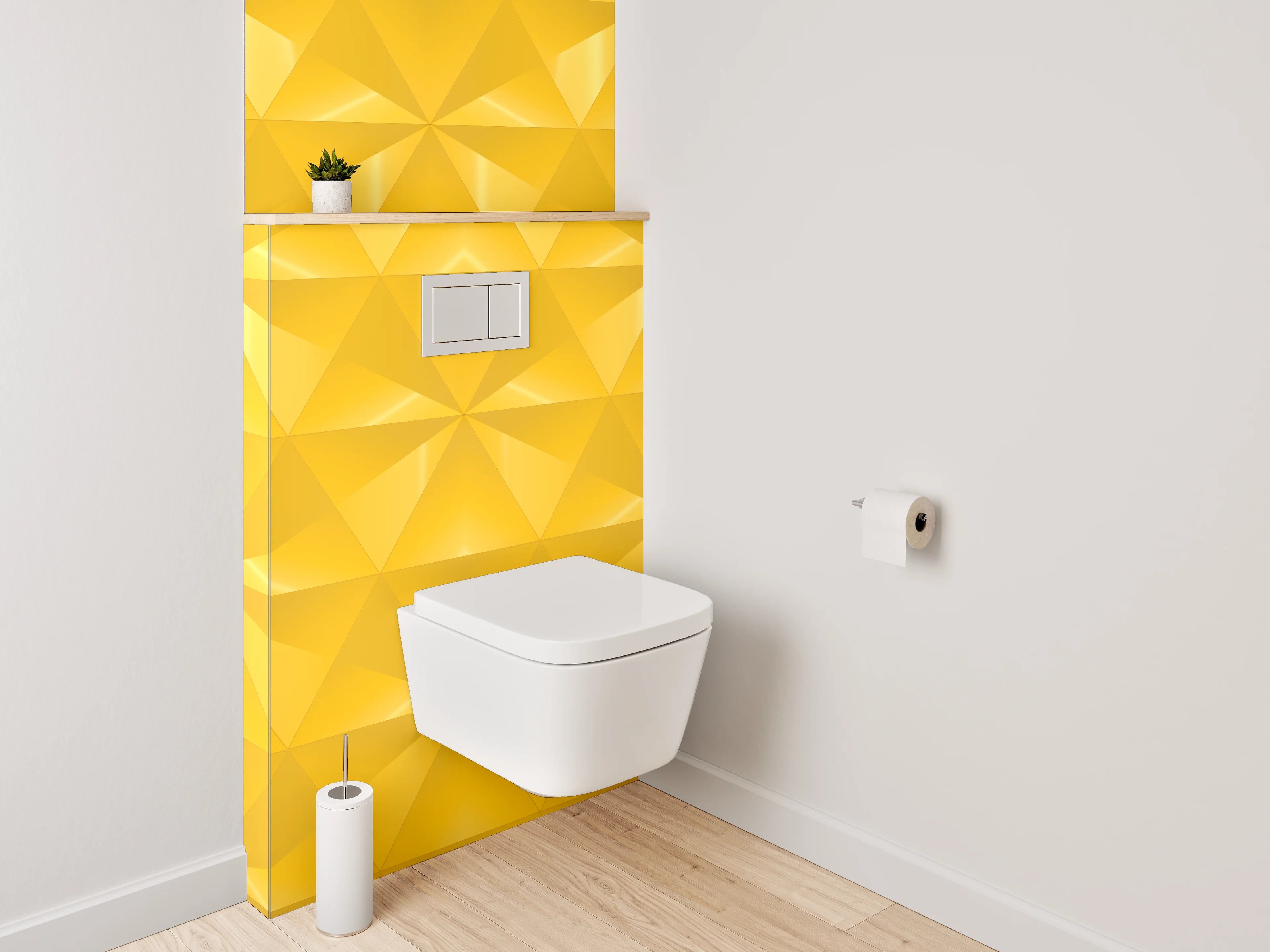 WC-Rückwand - Goldenes geometrisches Muster modern