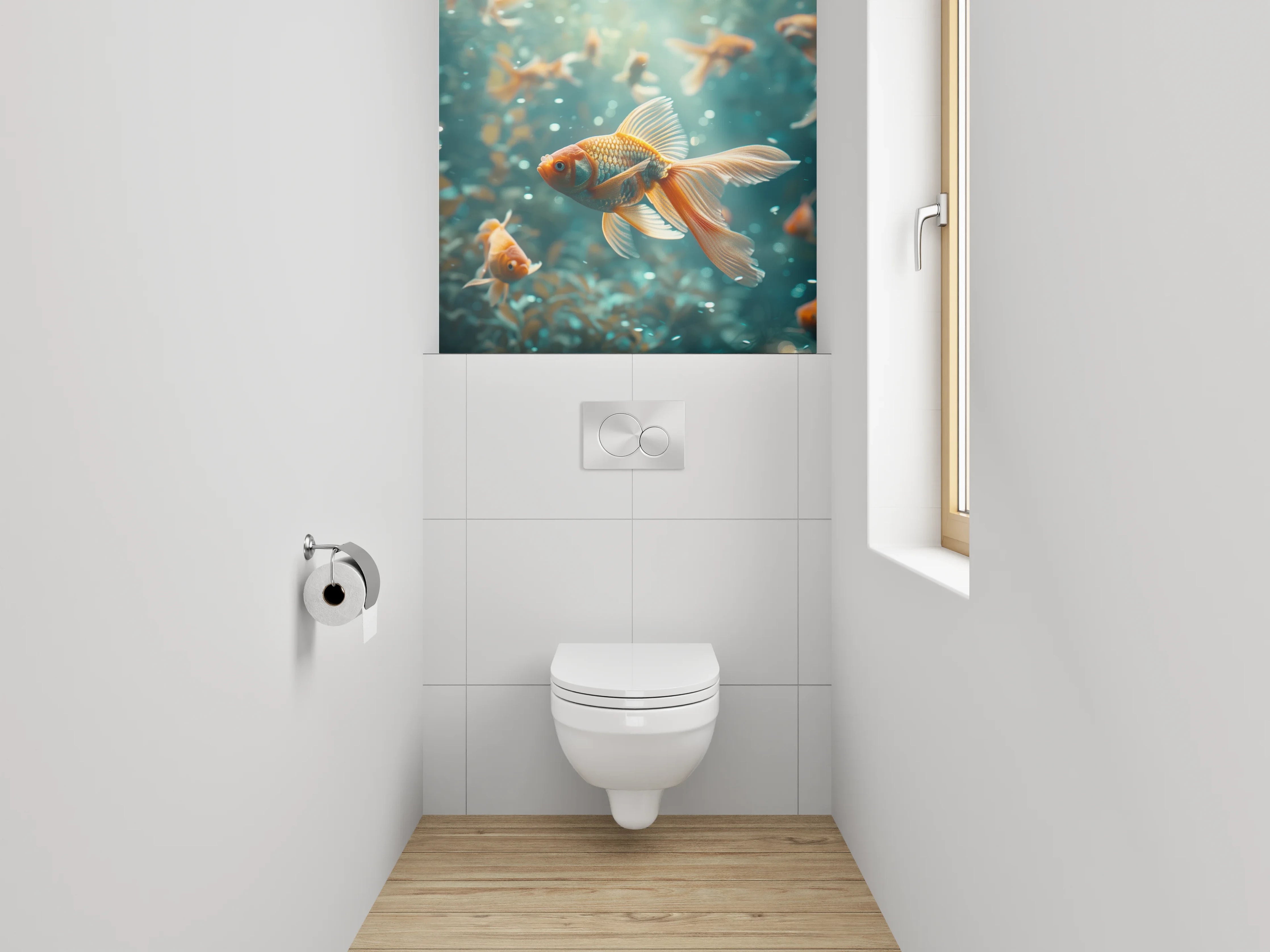 WC-Rückwand - Goldfische Unterwasser Paradies