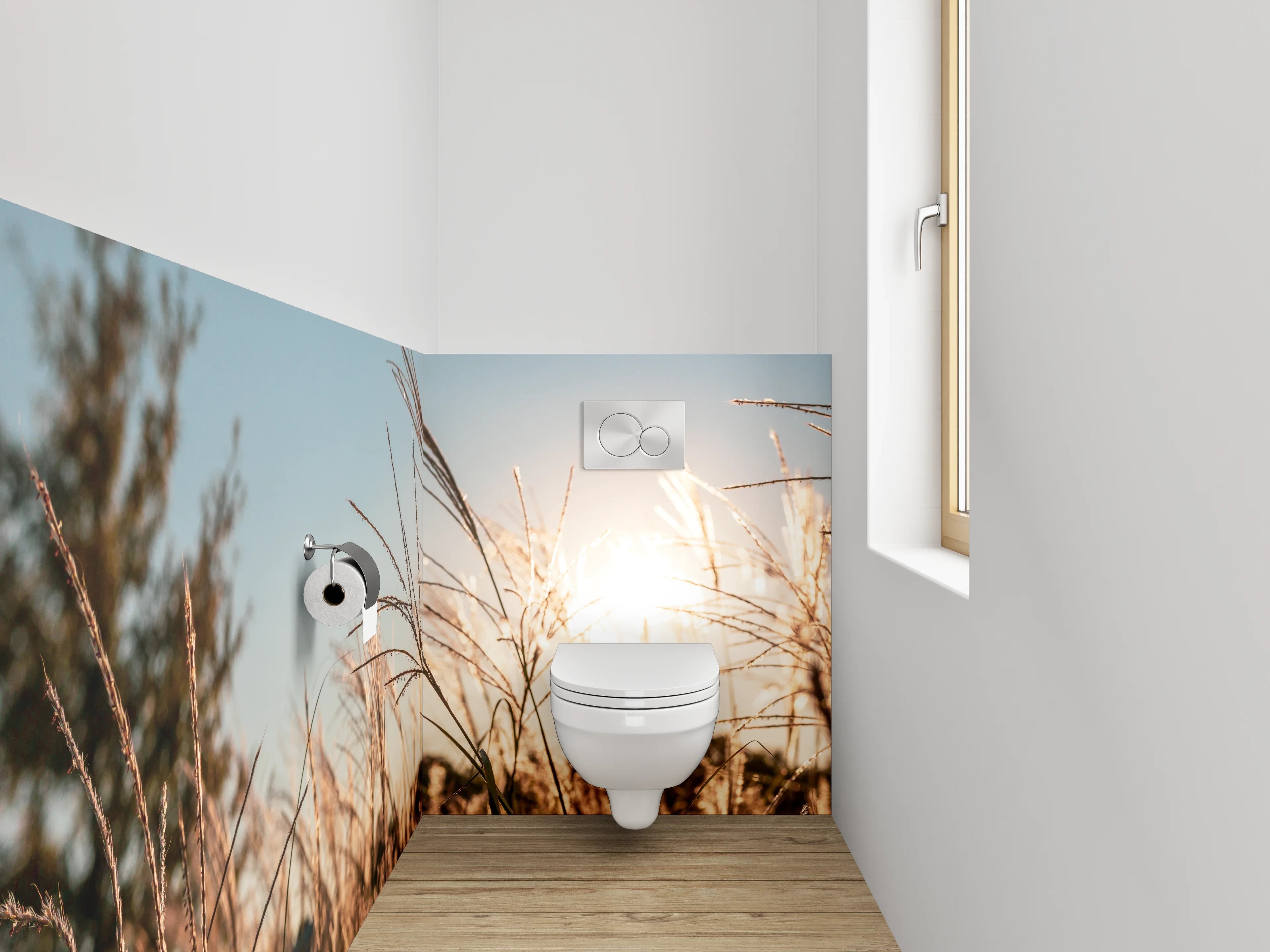WC-Rückwand - Gräser im Sonnenlicht Naturfoto