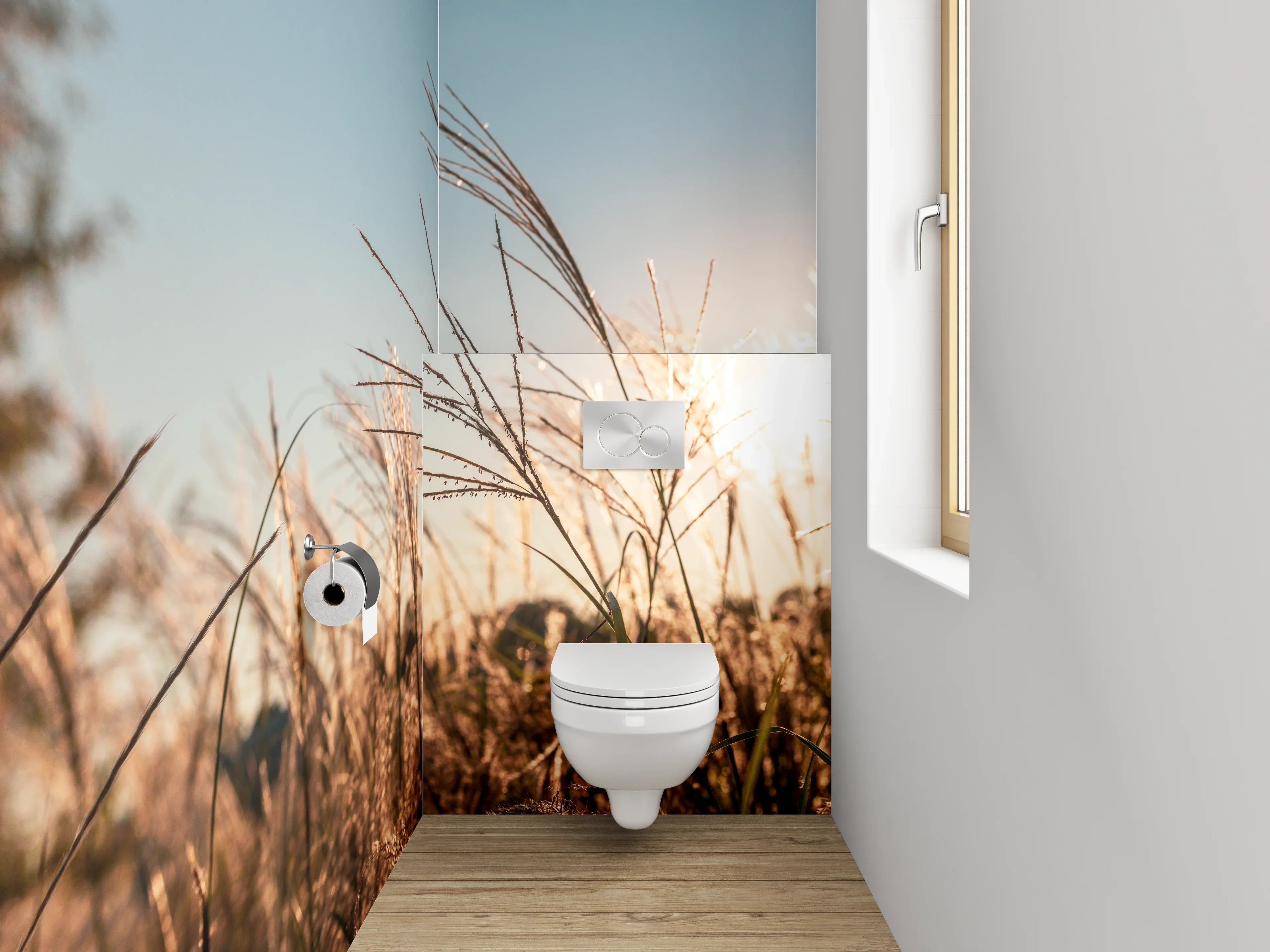 WC-Rückwand - Gräser im Sonnenlicht Naturfoto