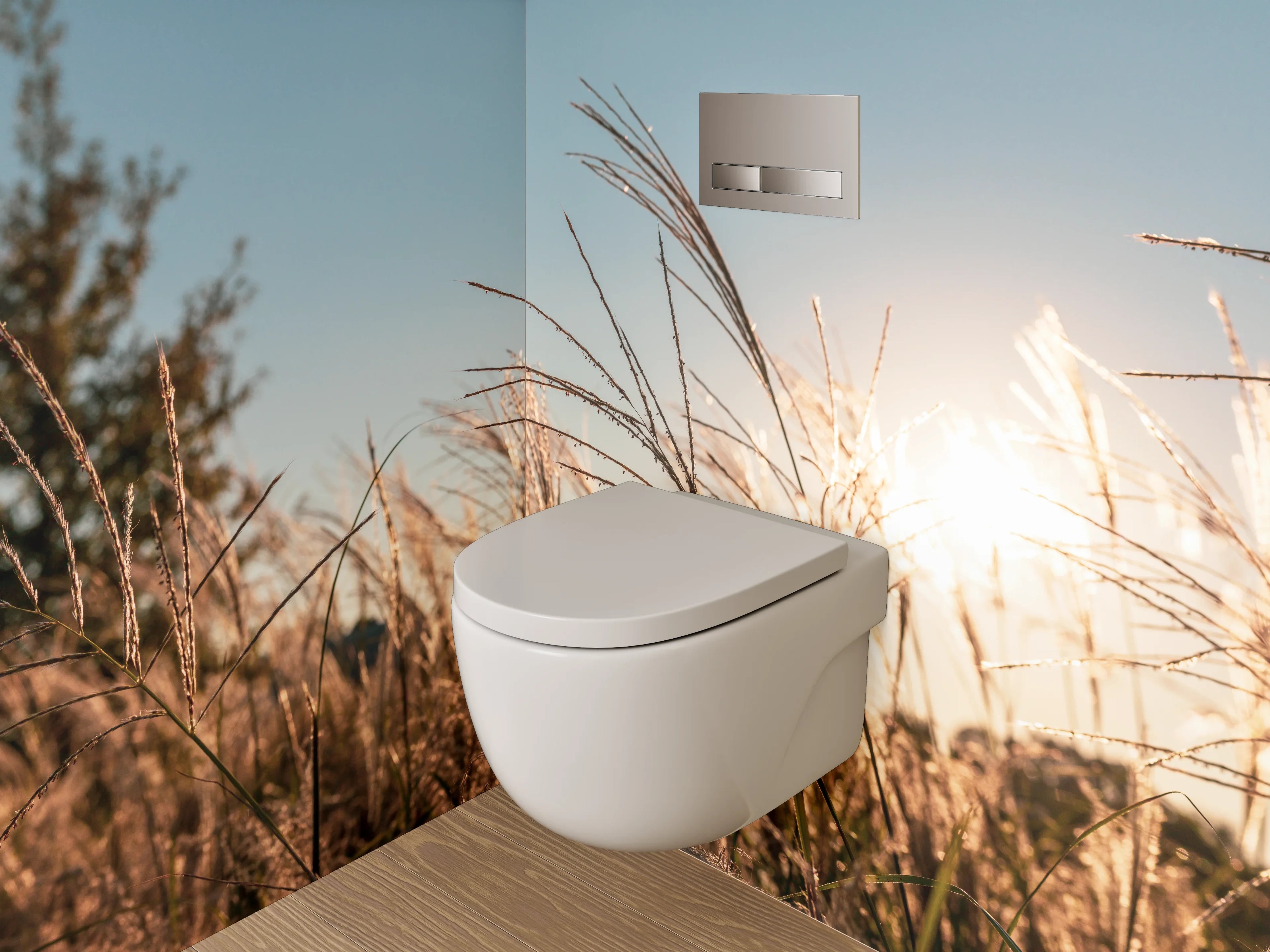 WC-Rückwand - Gräser im Sonnenlicht Naturfoto