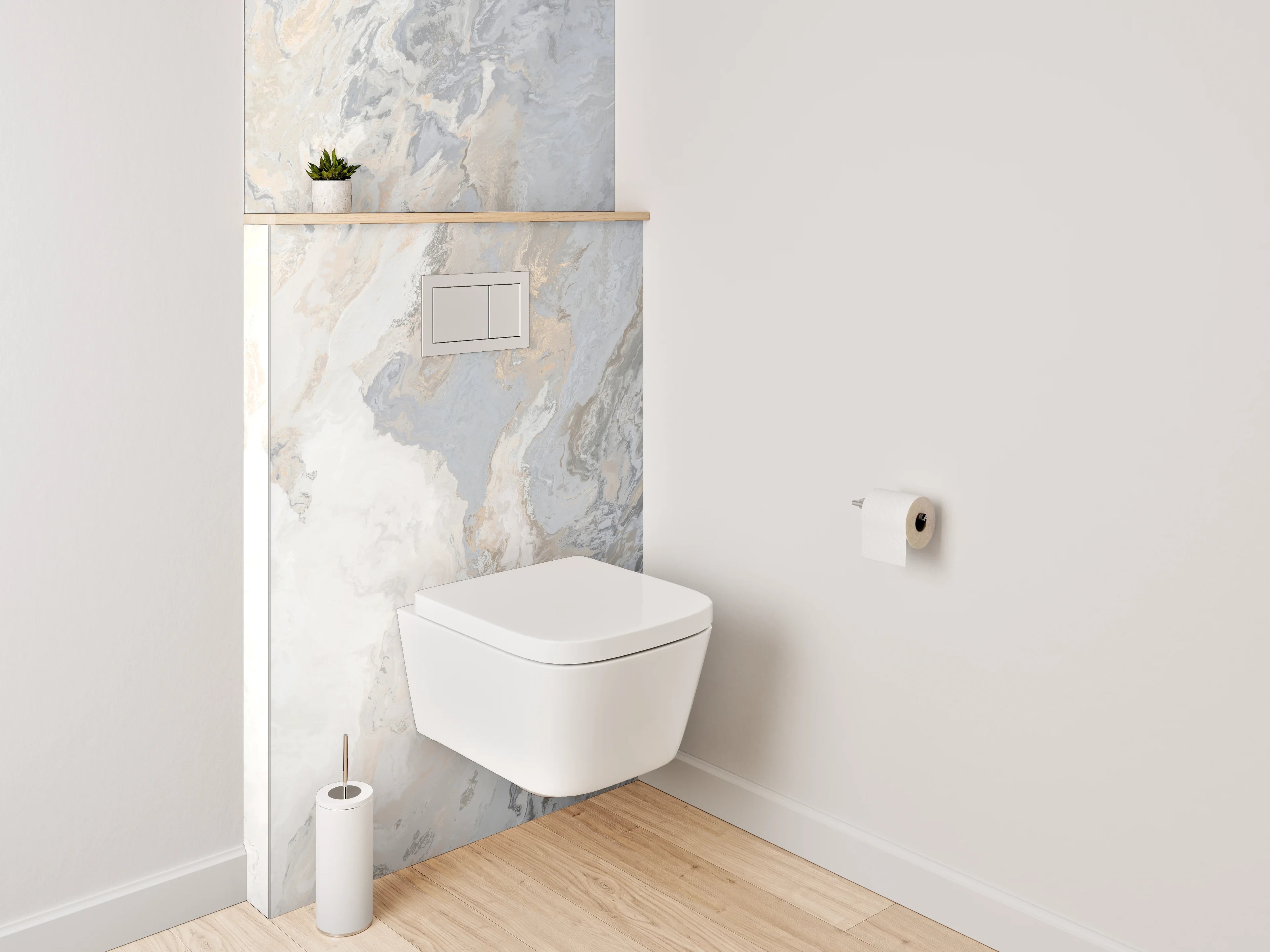 WC-Rückwand - Graffiti-Textur in Beige und Grau