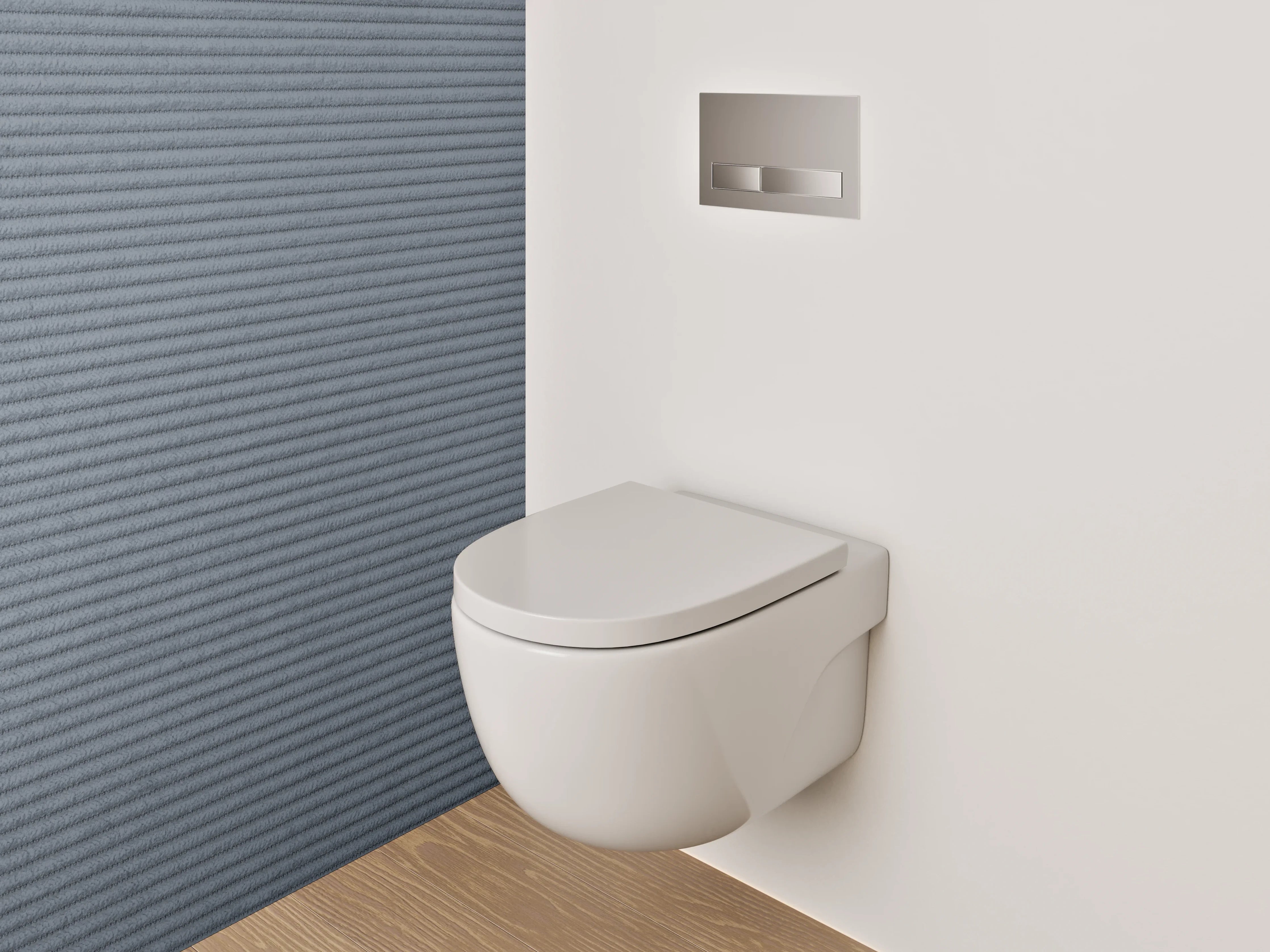 WC-Rückwand - Grafische Textur in Grau mit Linienmuster