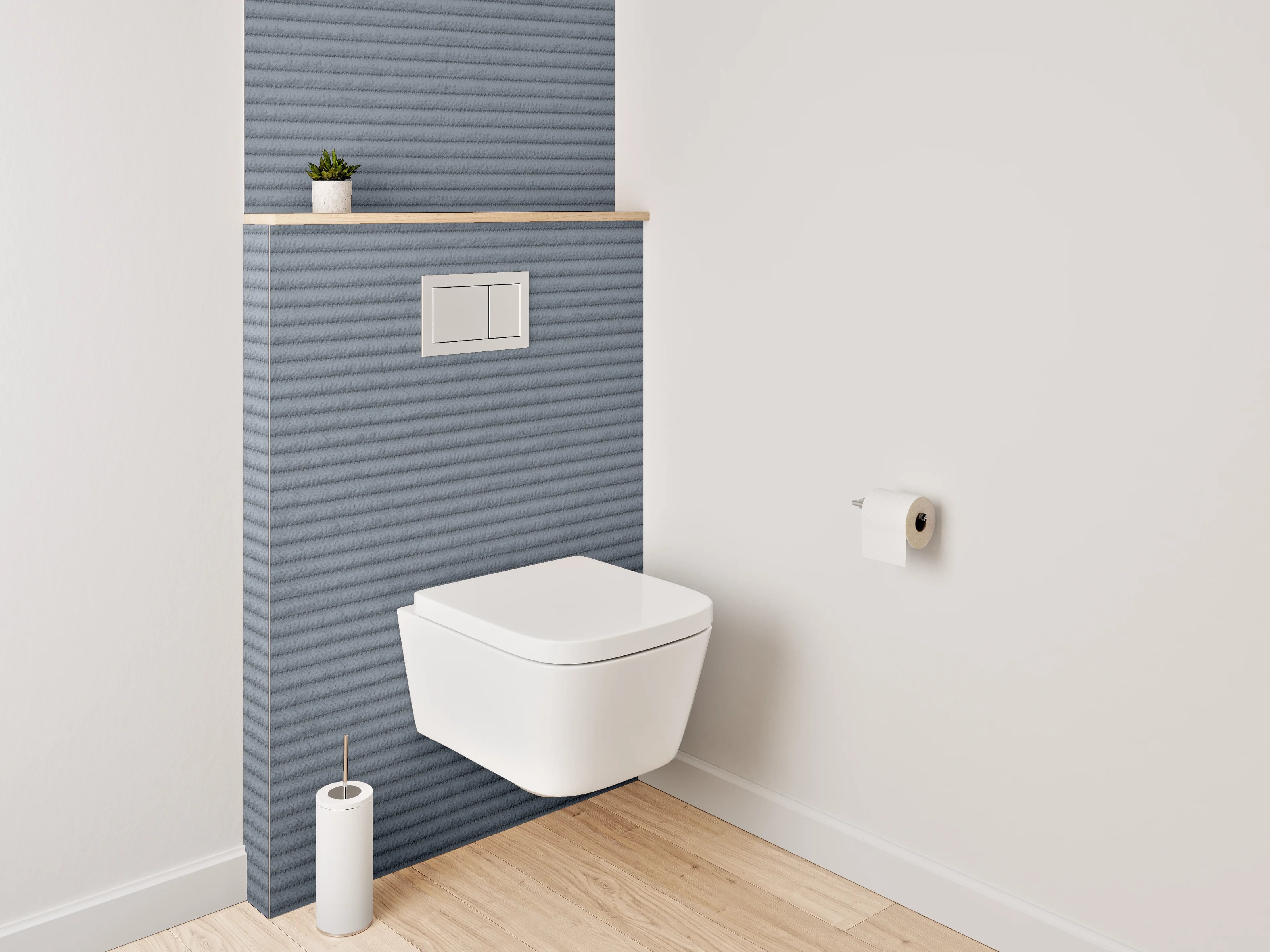 WC-Rückwand - Grafische Textur in Grau mit Linienmuster