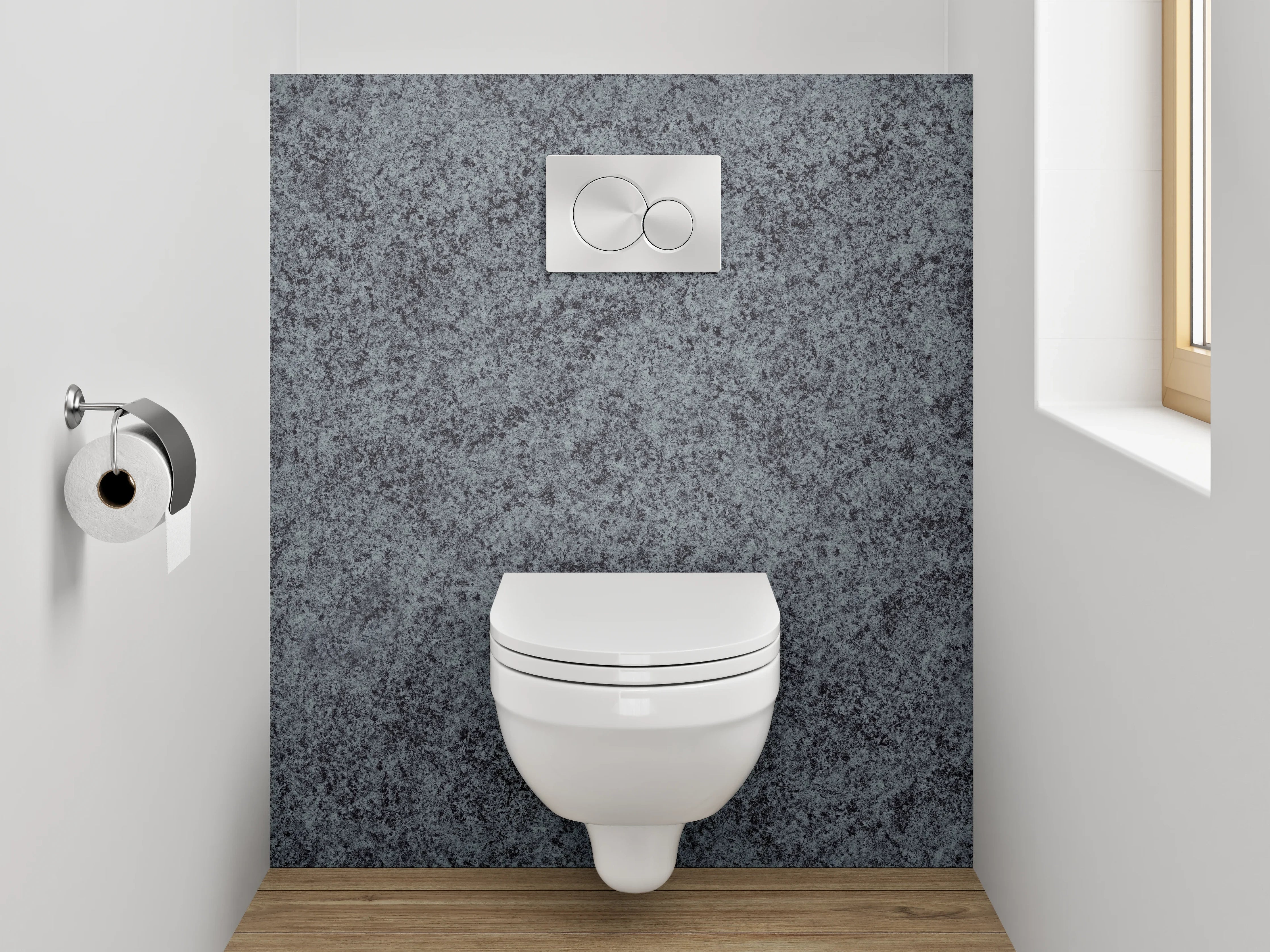 WC-Rückwand - Granit Dunkelgrau Struktur