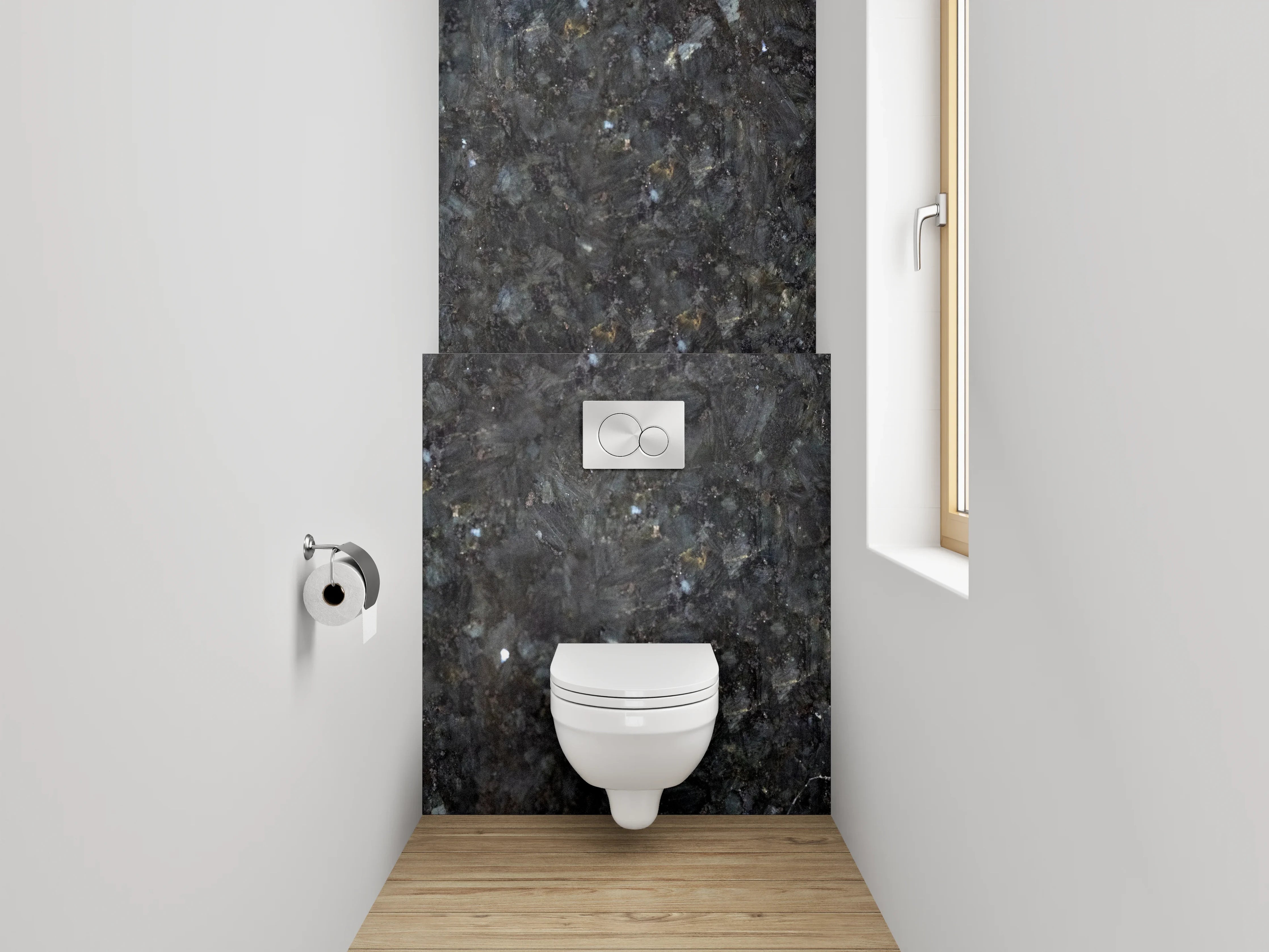 WC-Rückwand - Granit-Optik Anthrazit