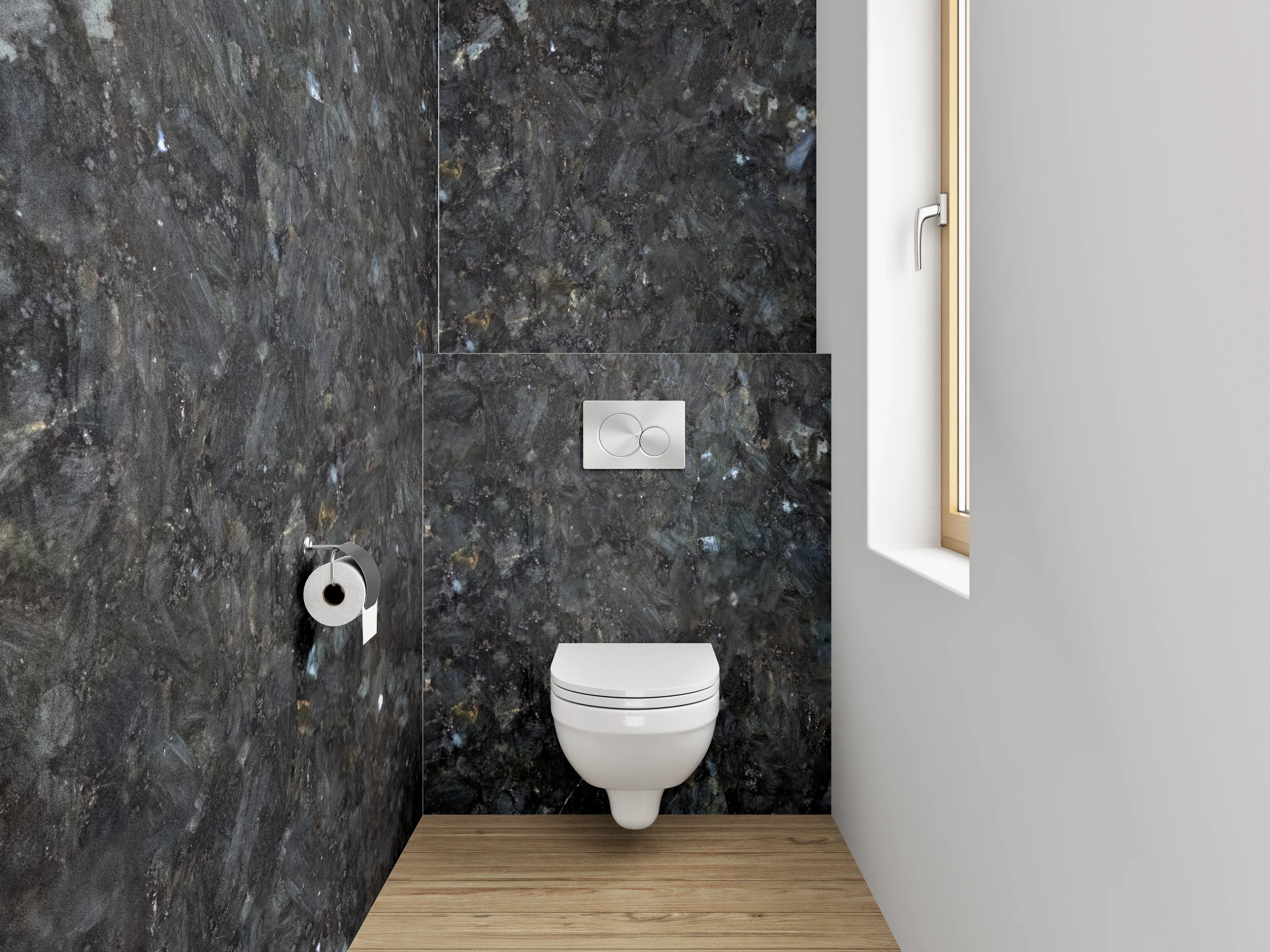 WC-Rückwand - Granit-Optik Anthrazit