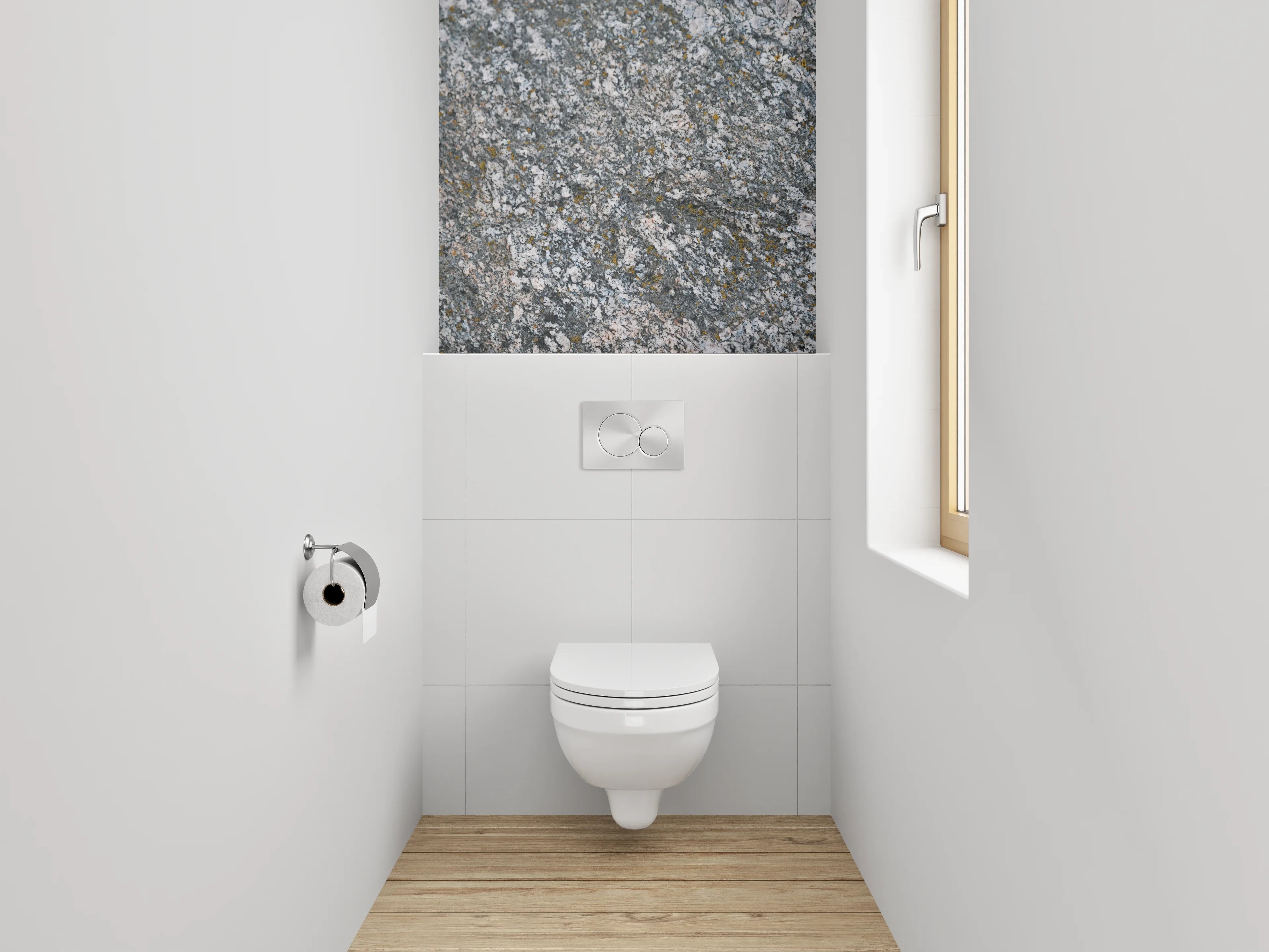 WC-Rückwand - Granit Steinstruktur Grau-Nuancen