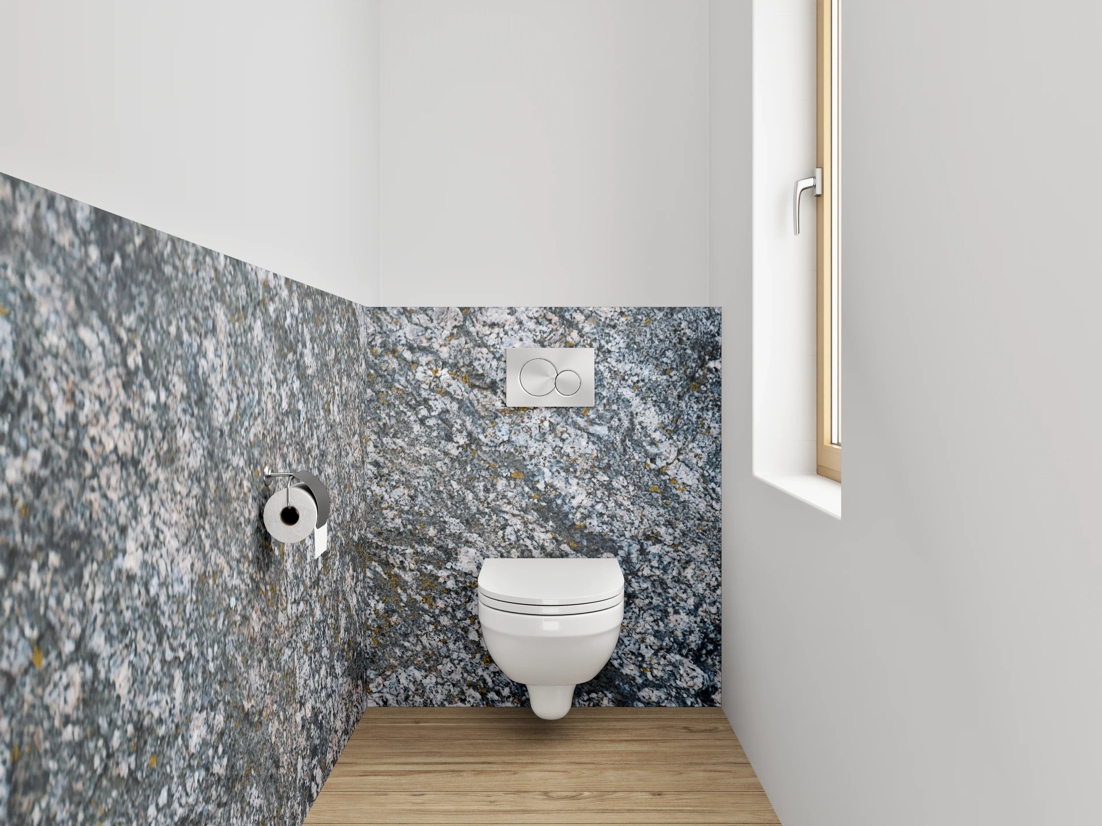 WC-Rückwand - Granit Steinstruktur Grau-Nuancen