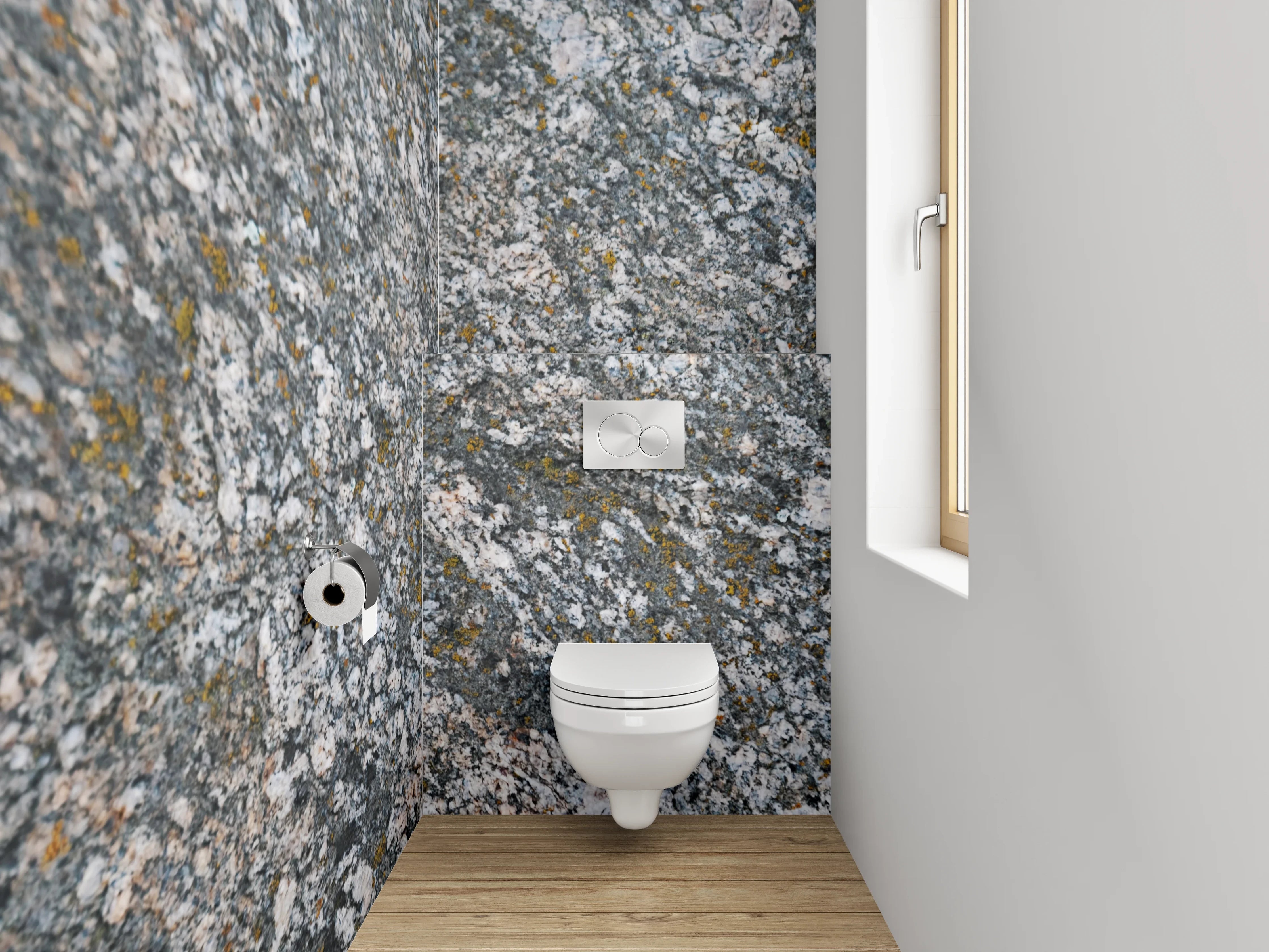 WC-Rückwand - Granit Steinstruktur Grau-Nuancen