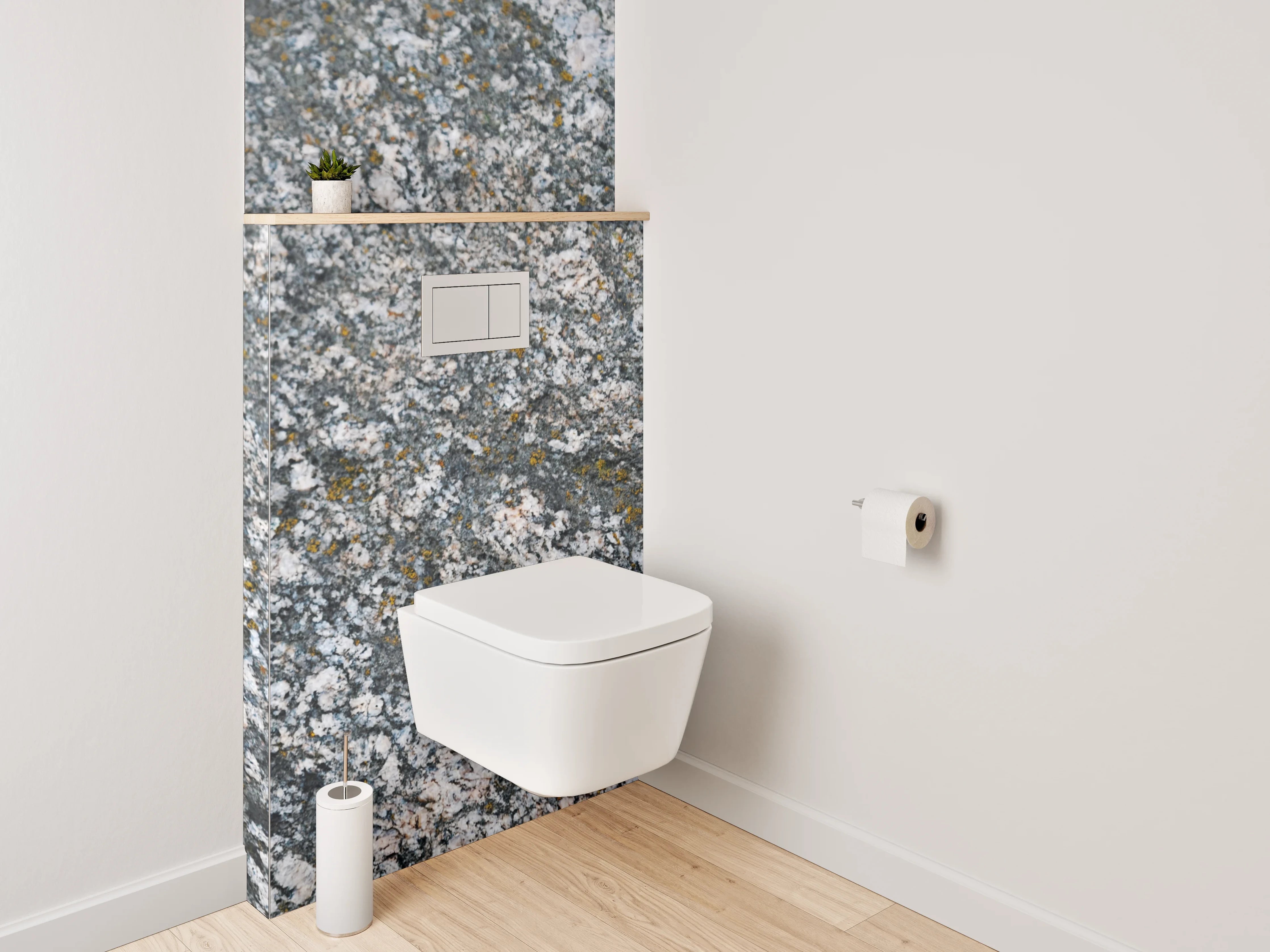 WC-Rückwand - Granit Steinstruktur Grau-Nuancen