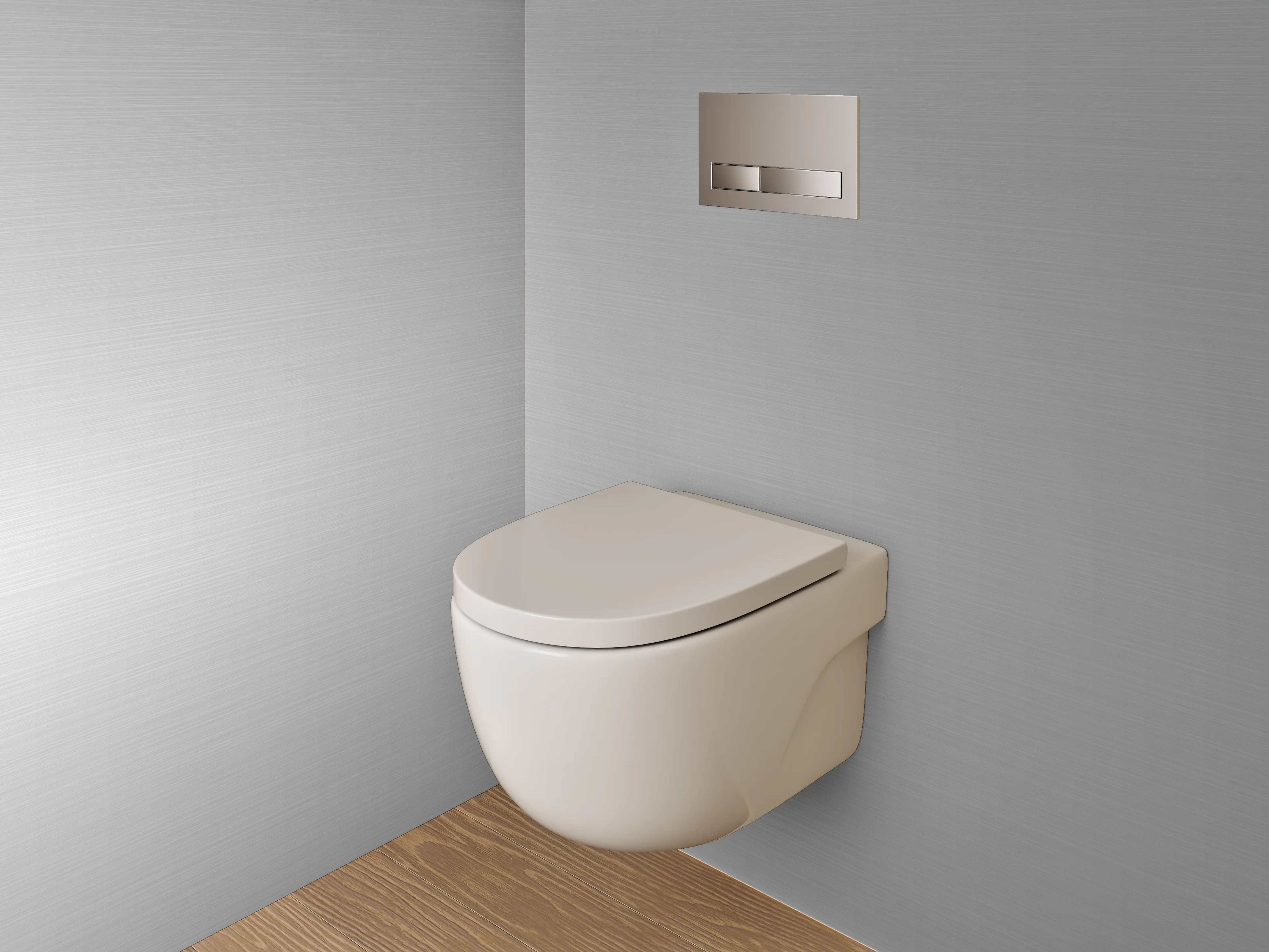 WC-Rückwand - Grau-metallicene Oberflächenstruktur