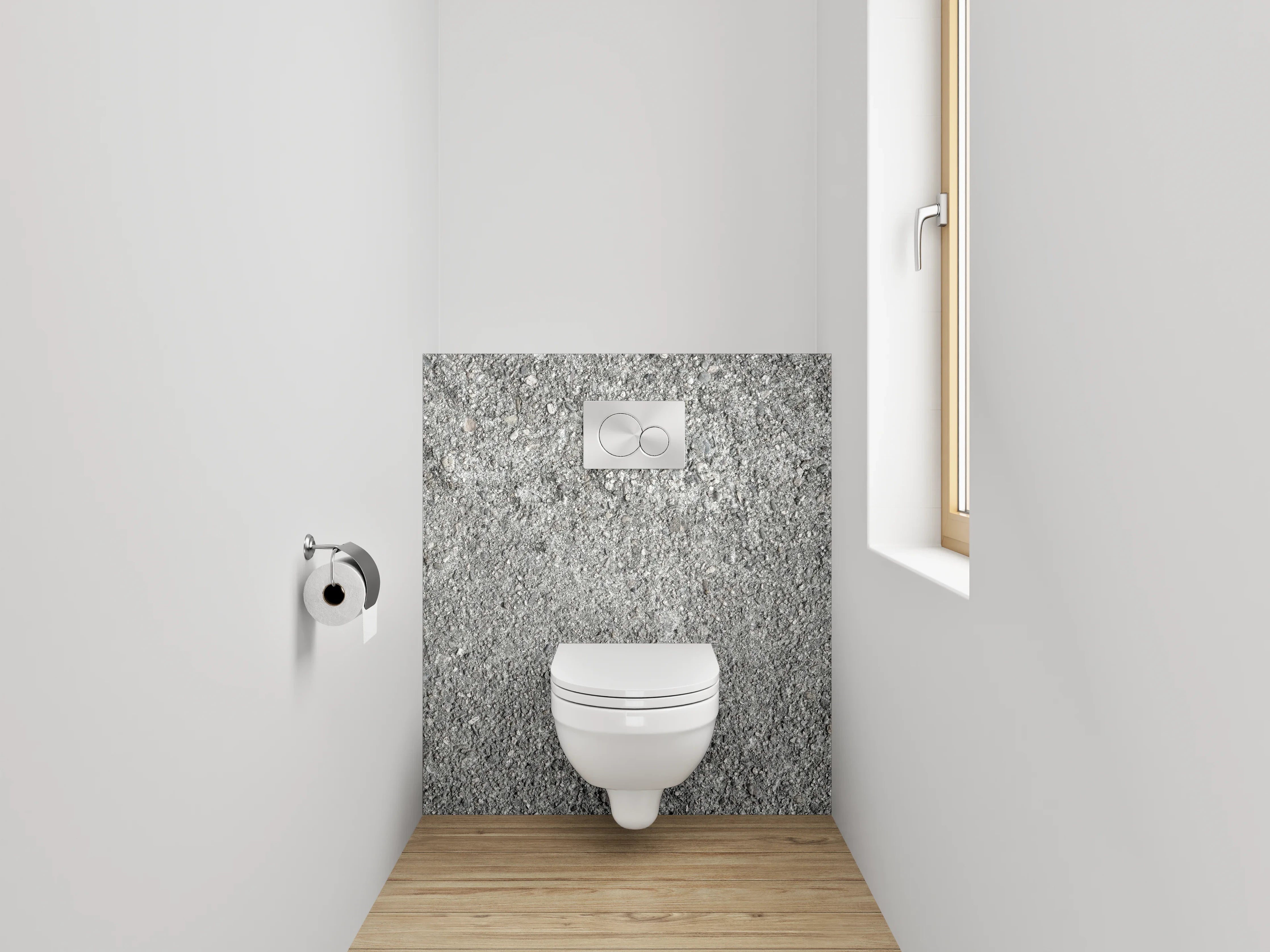WC-Rückwand - Grau strukturierte Steinoberfläche