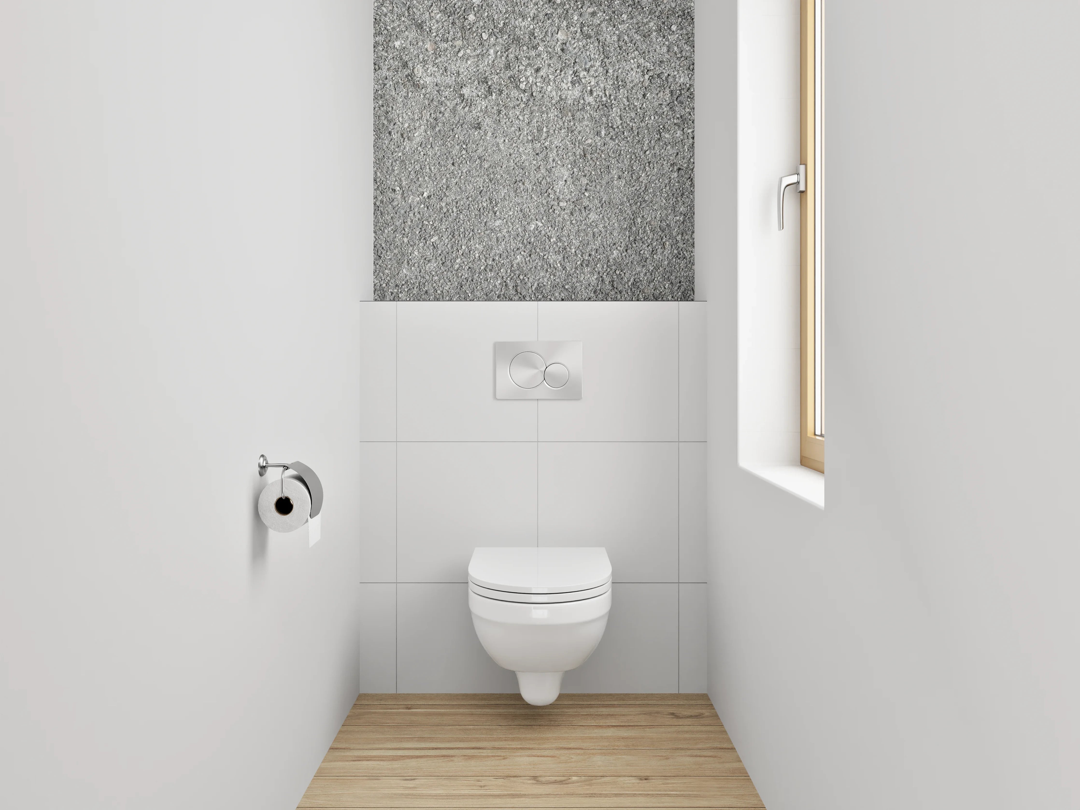 WC-Rückwand - Grau strukturierte Steinoberfläche