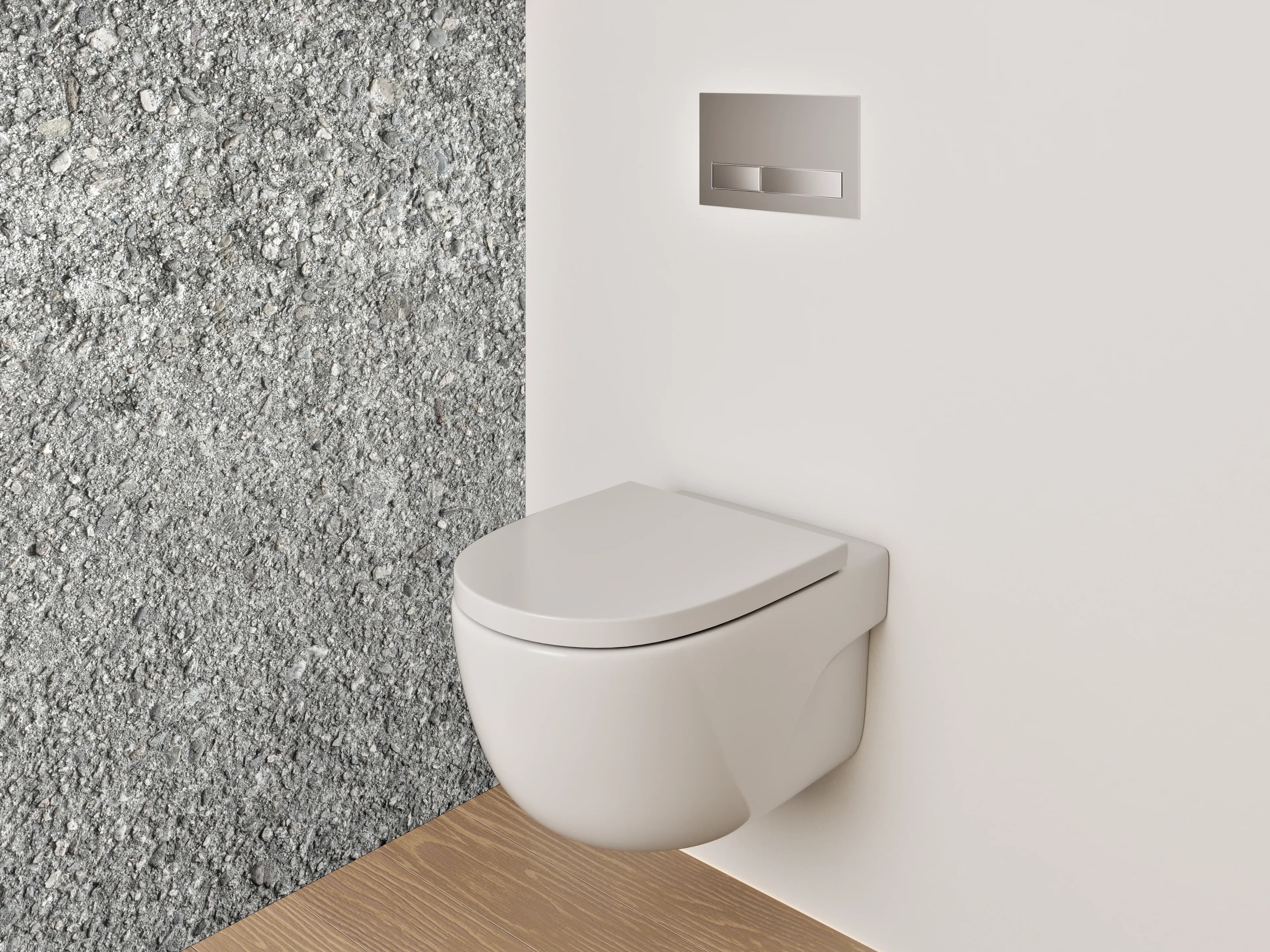 WC-Rückwand - Grau strukturierte Steinoberfläche