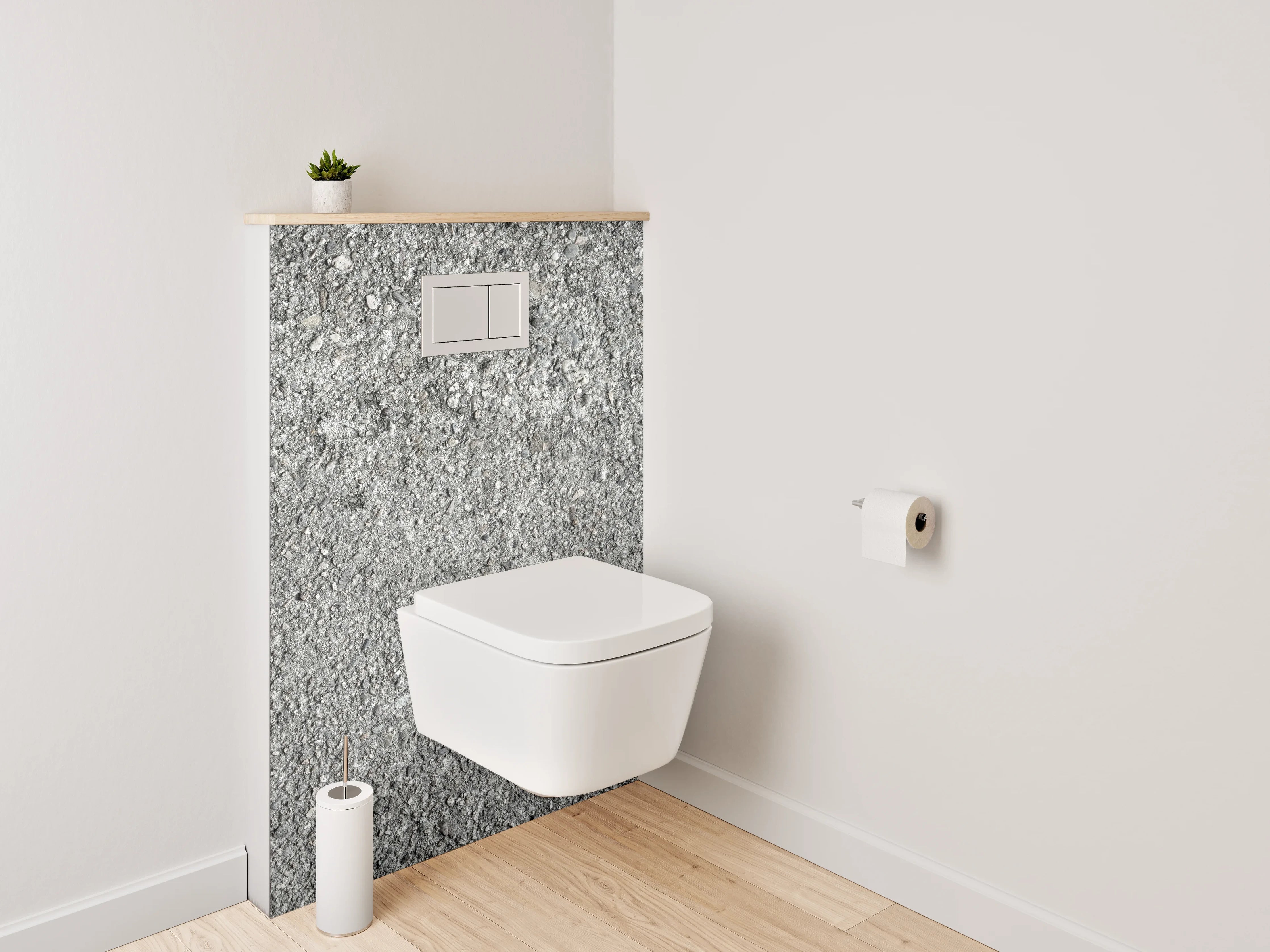 WC-Rückwand - Grau strukturierte Steinoberfläche