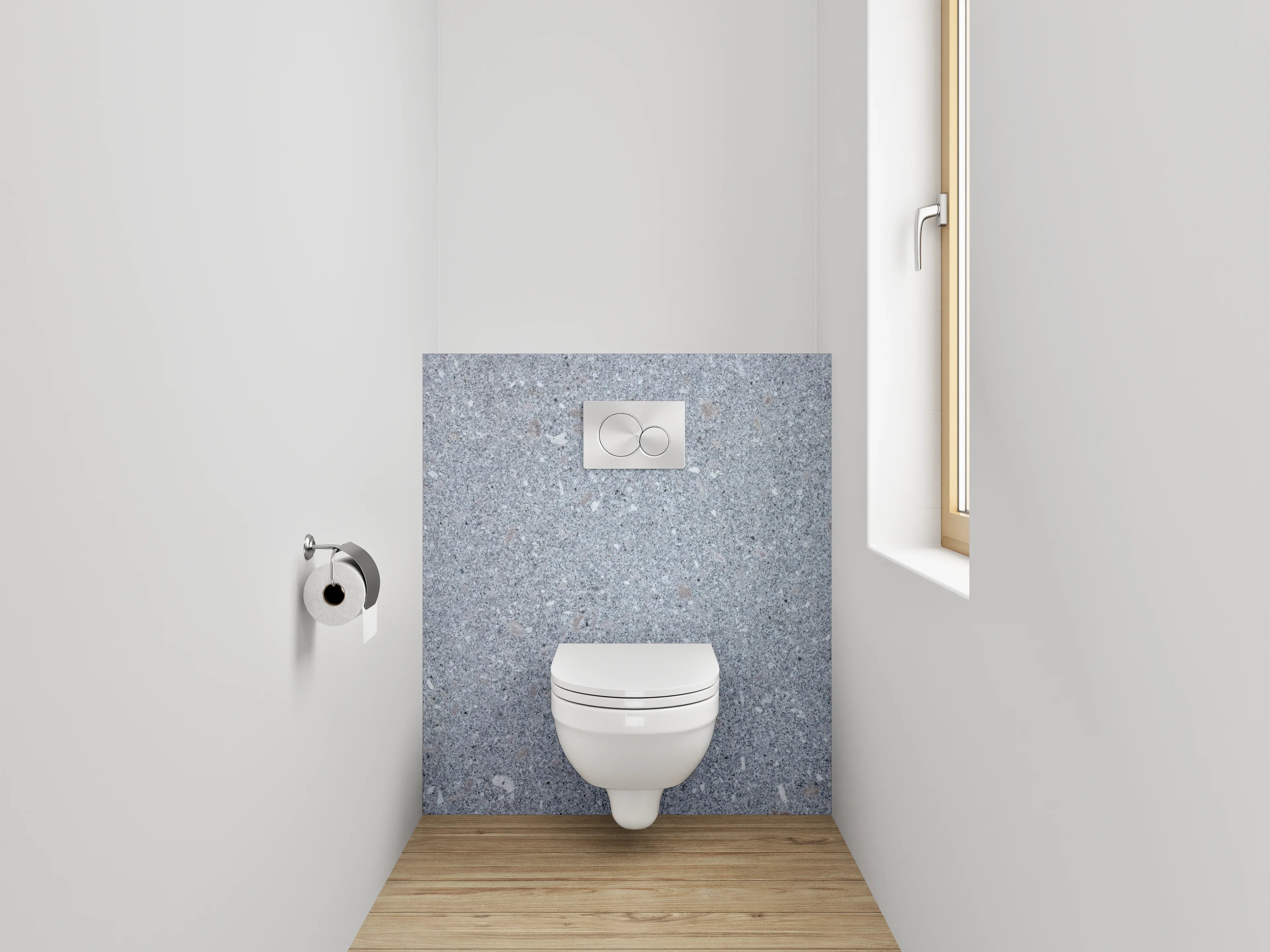 WC-Rückwand - Grau strukturierter Kalkstein Look