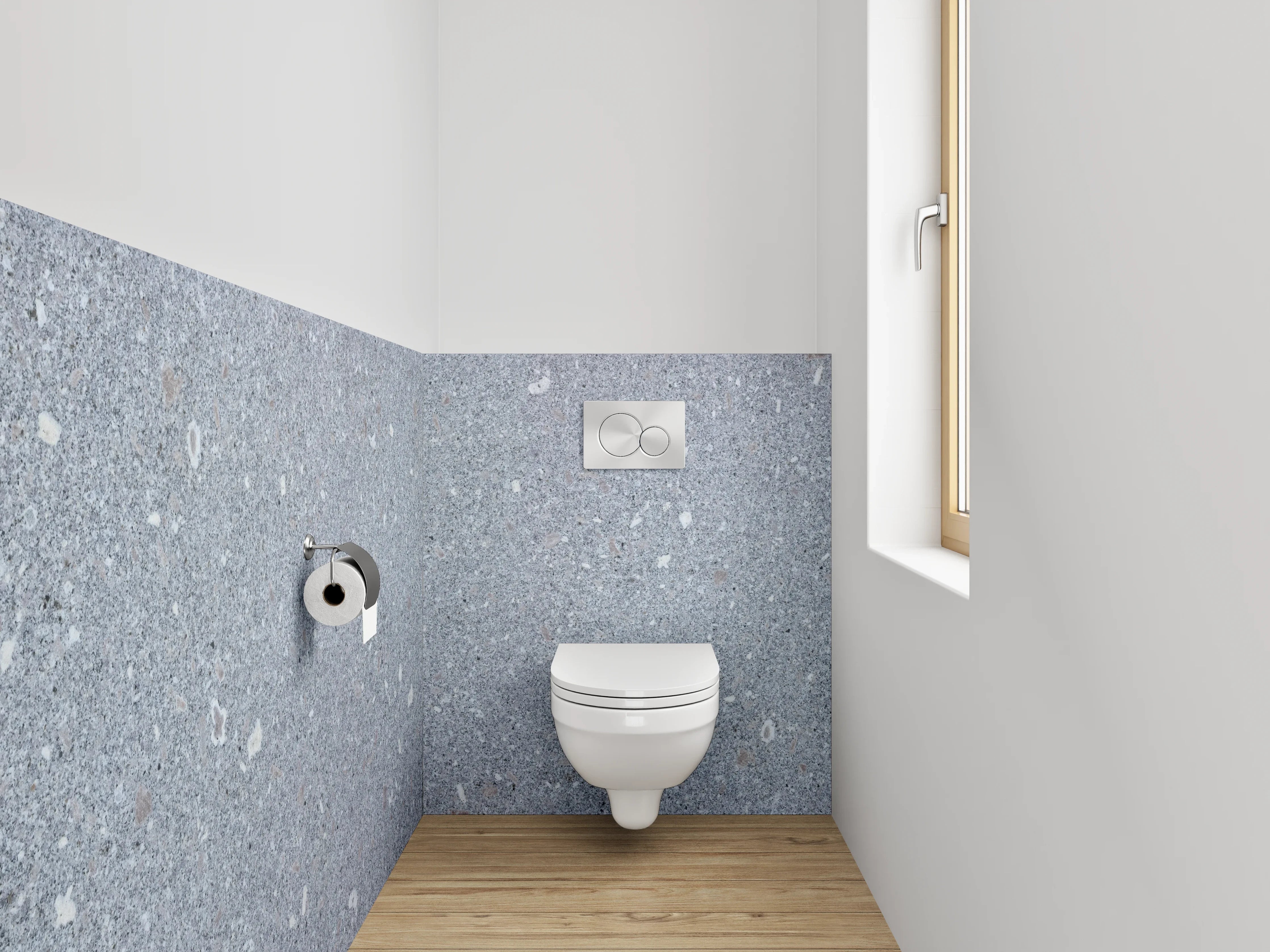 WC-Rückwand - Grau strukturierter Kalkstein Look