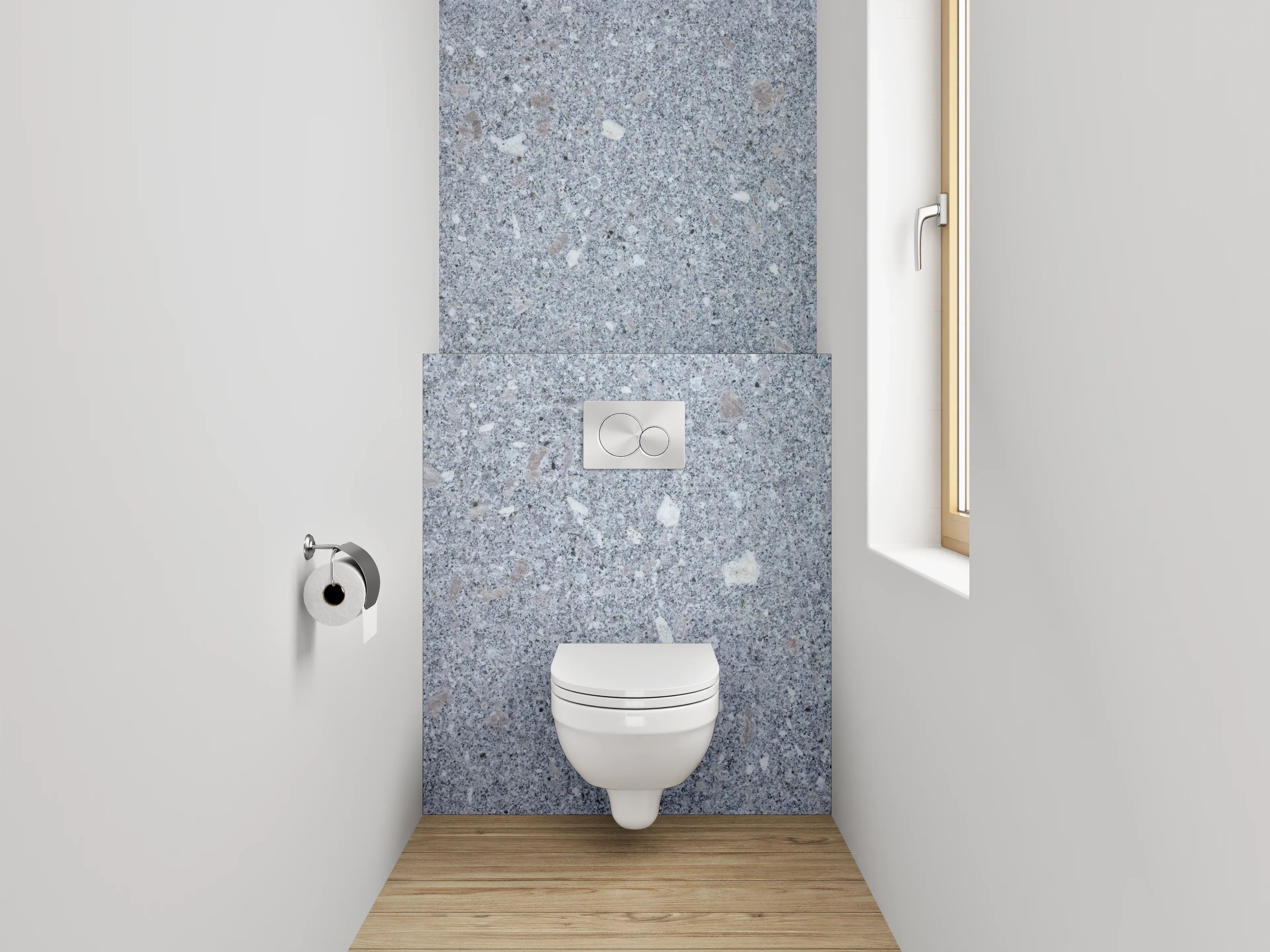 WC-Rückwand - Grau strukturierter Kalkstein Look