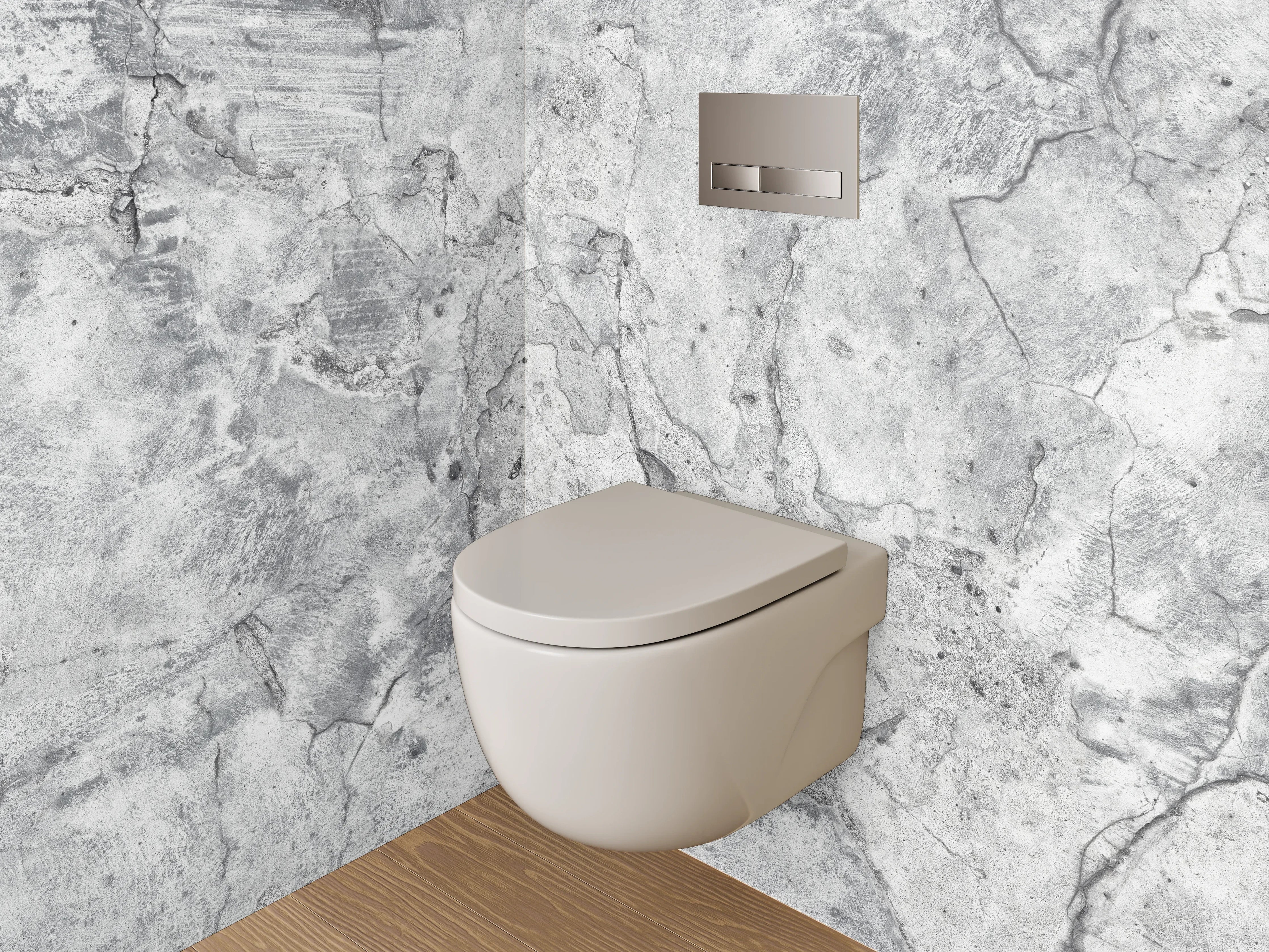 WC-Rückwand - Graue Akzente auf weißem Minimalismus