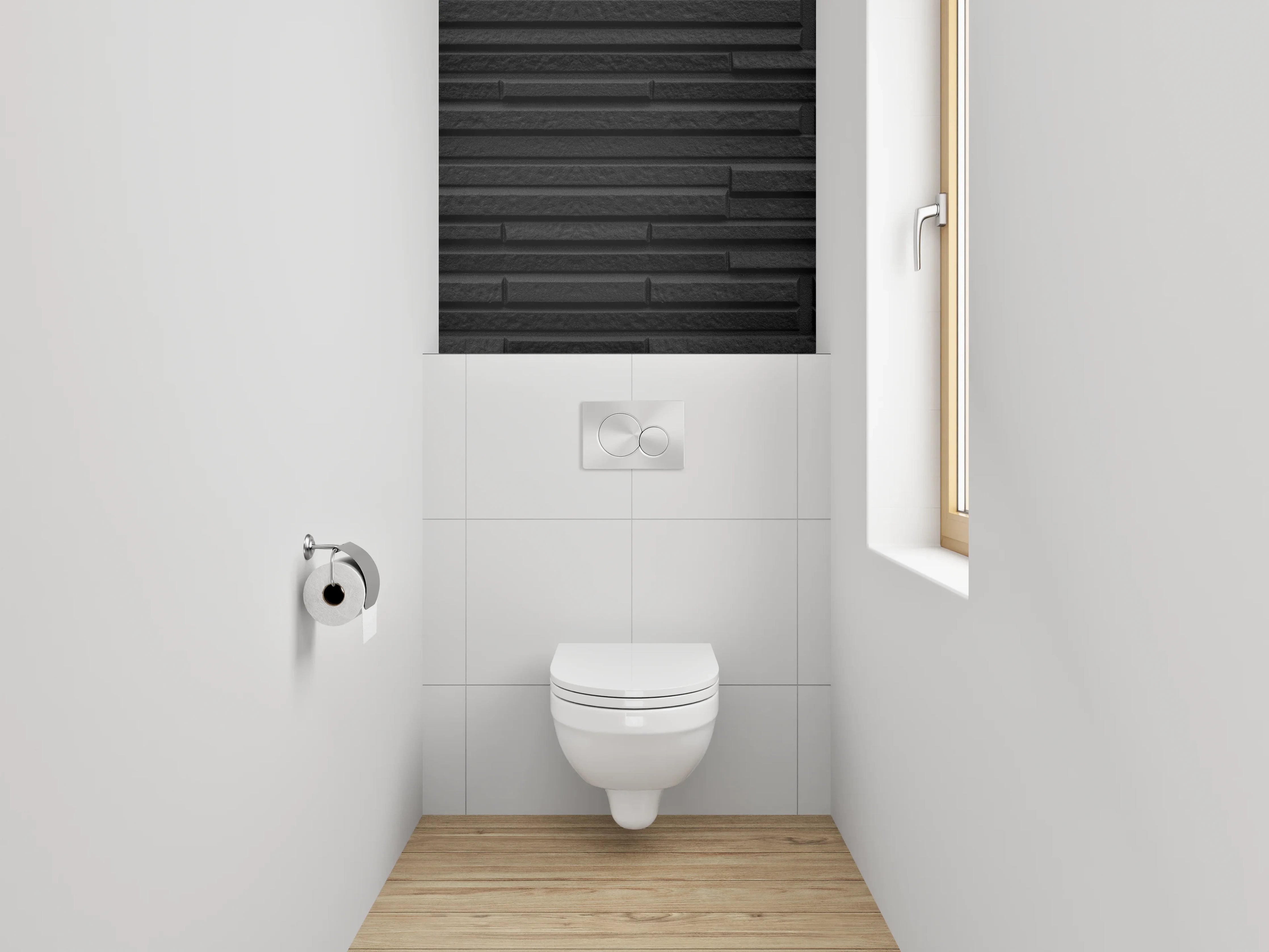 WC-Rückwand - Graue Eleganz in Schiefer-Design