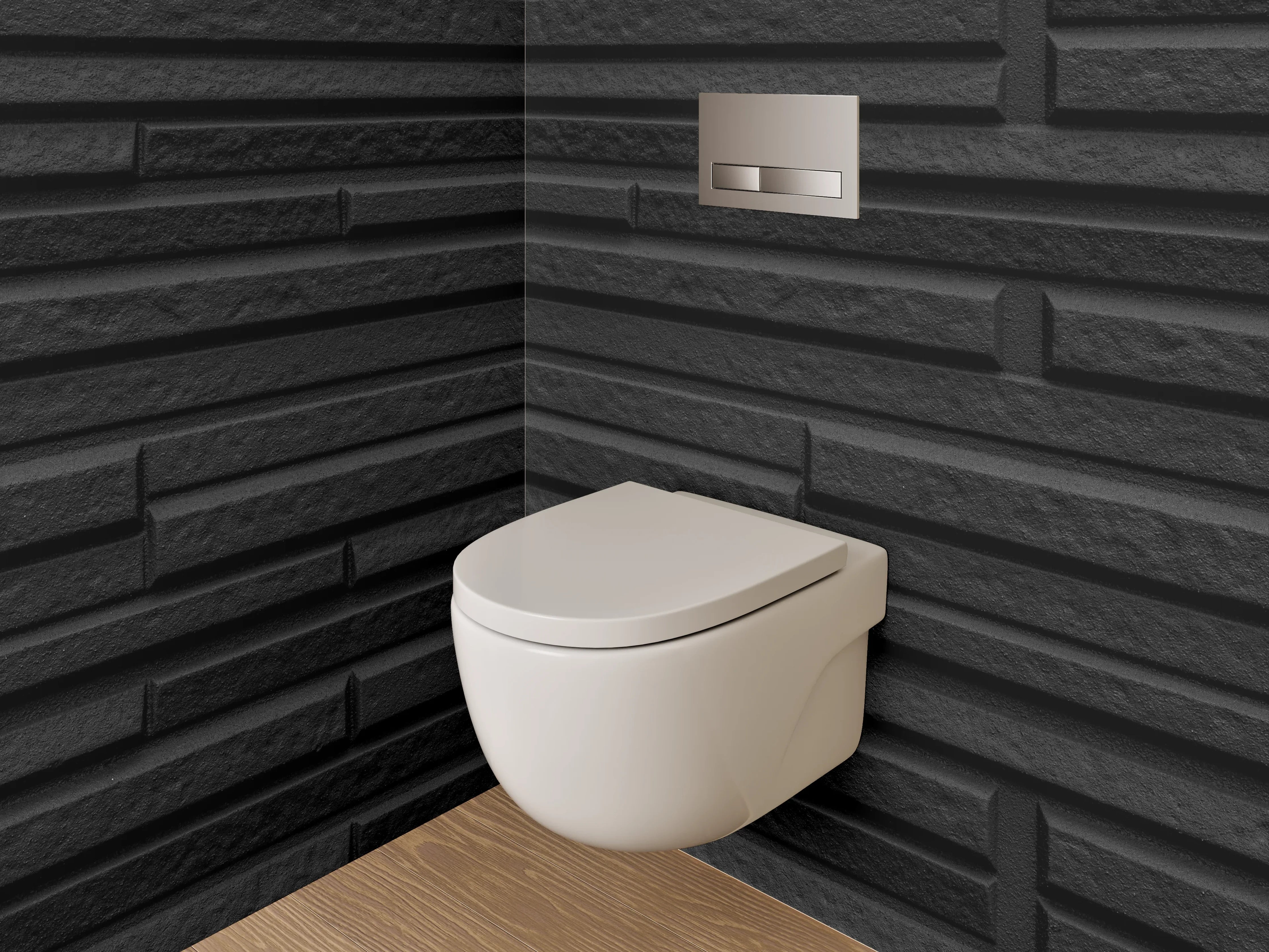 WC-Rückwand - Graue Eleganz in Schiefer-Design